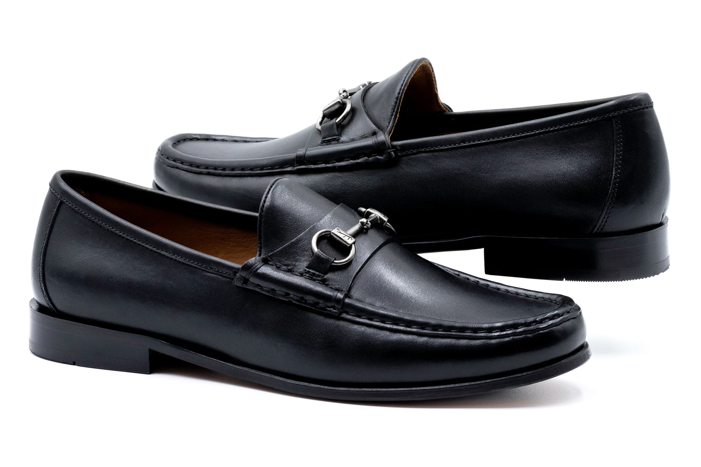 Addison Calf Leather Horse Bit Loafers - Black - Image 3