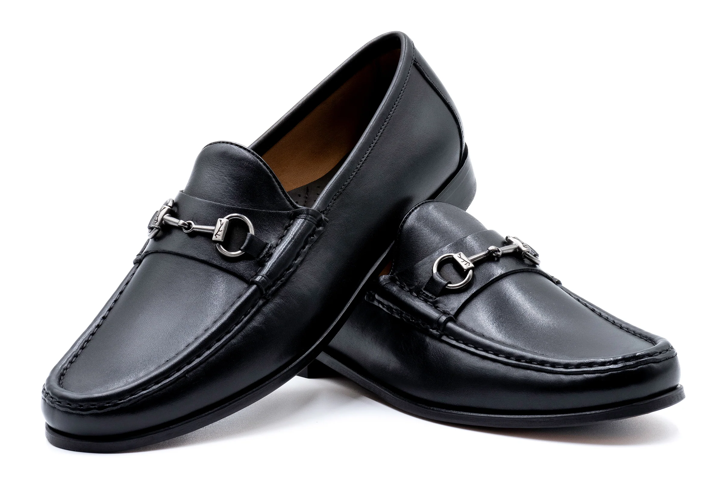Addison Calf Leather Horse Bit Loafers - Black - Image 4