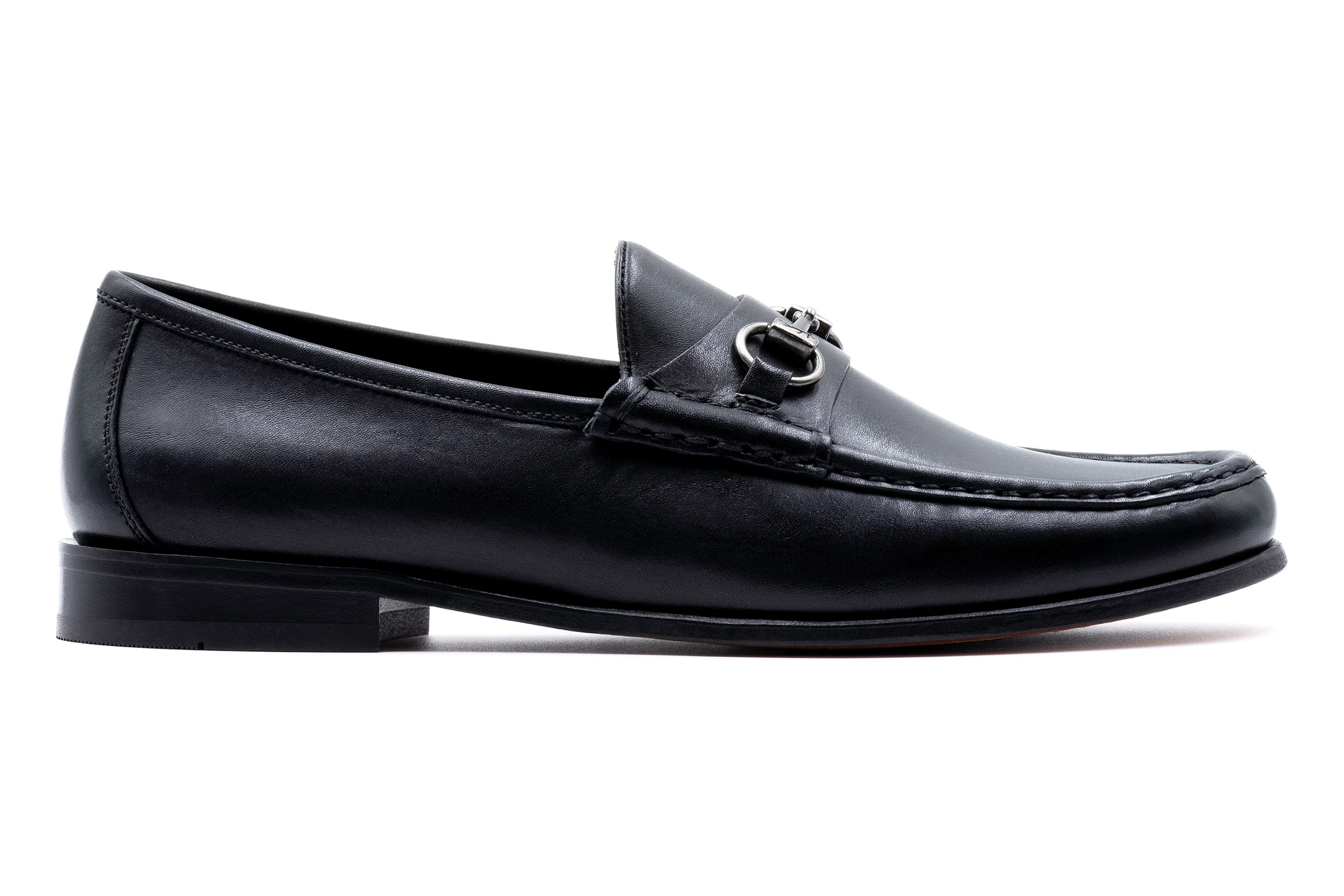 Addison Calf Leather Horse Bit Loafers - Black - Image 5