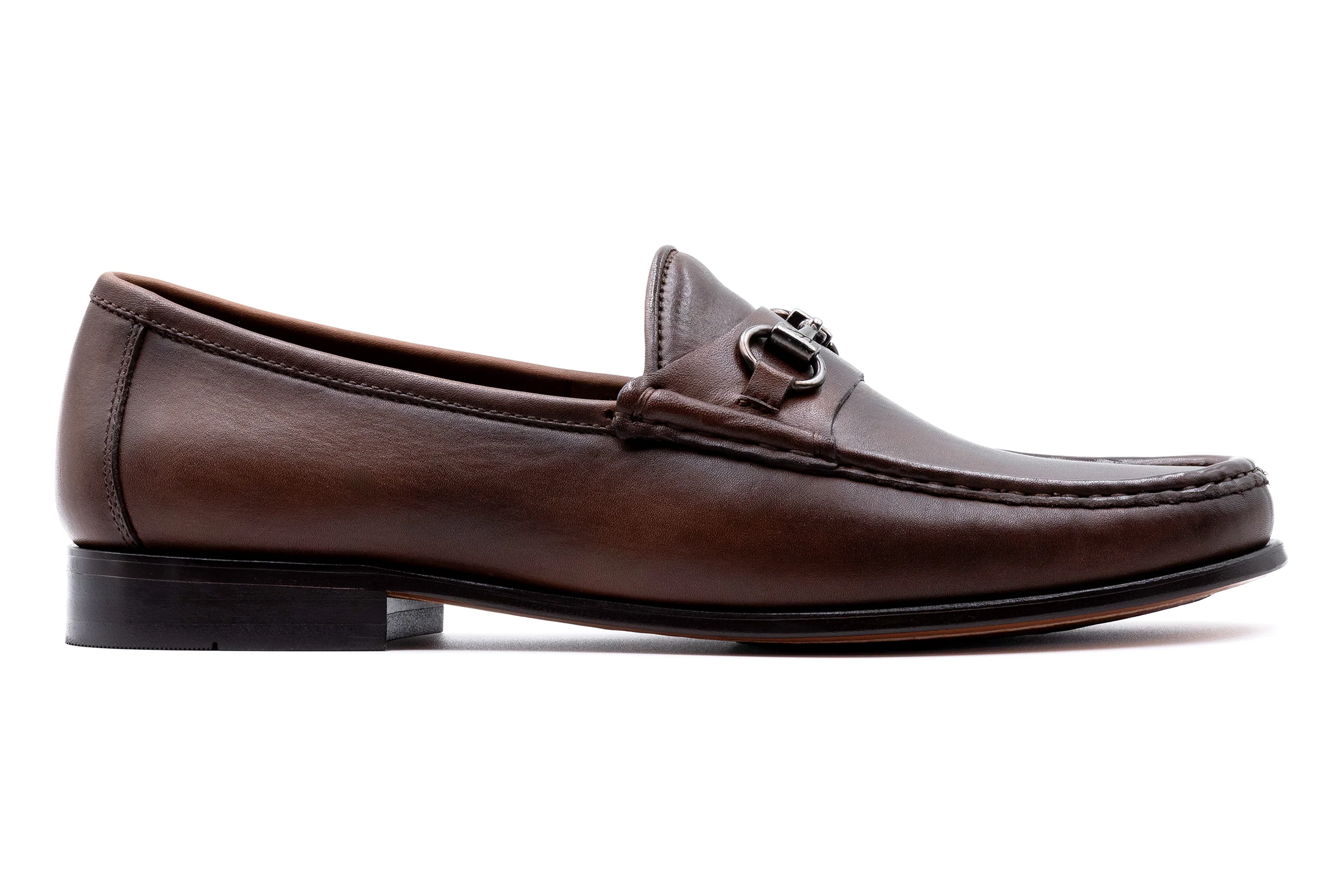 Addison Calf Leather Horse Bit Loafers - Chocolate - Image 6