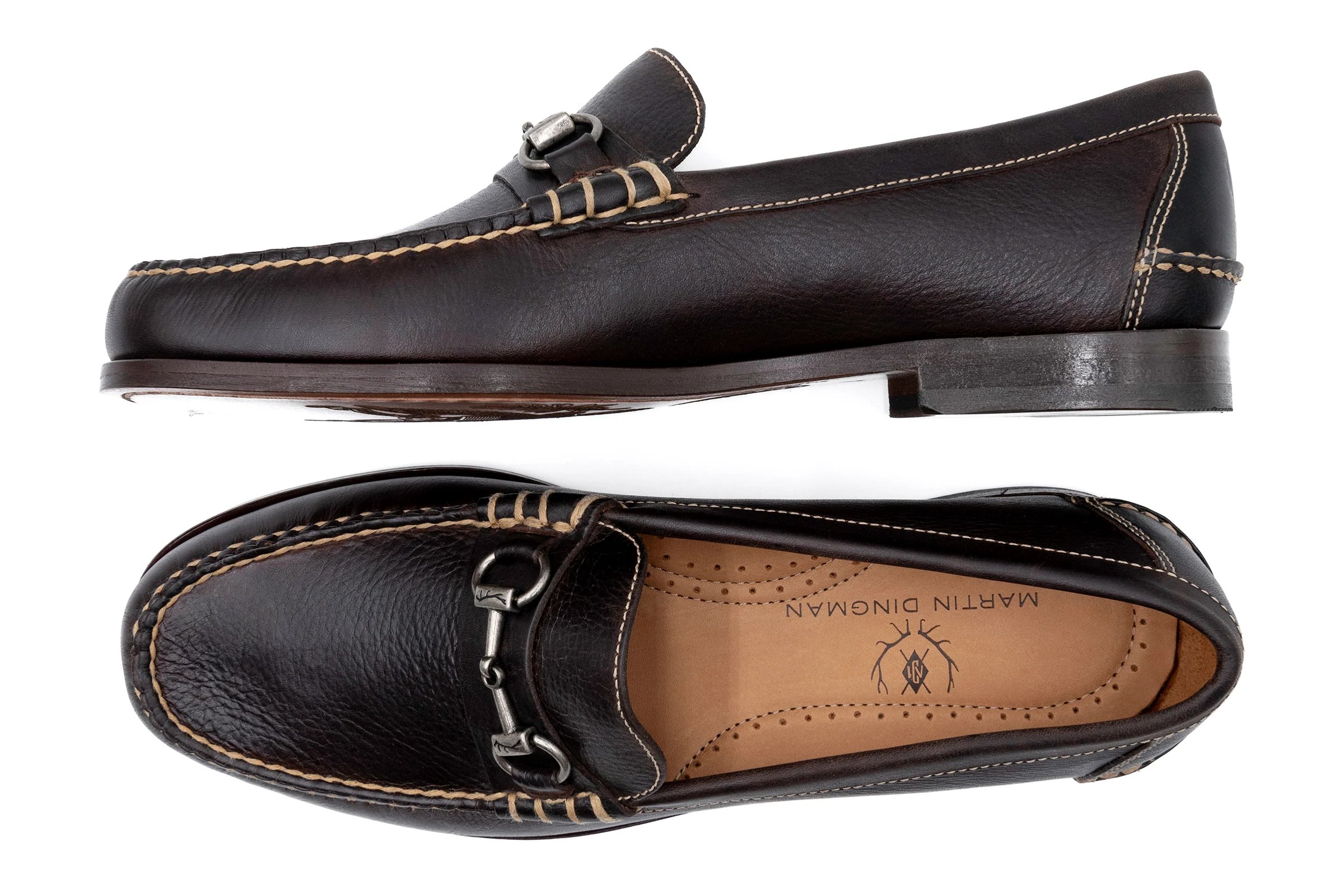 All American Saddle Leather Horse Bit Loafers - Walnut - Image 6