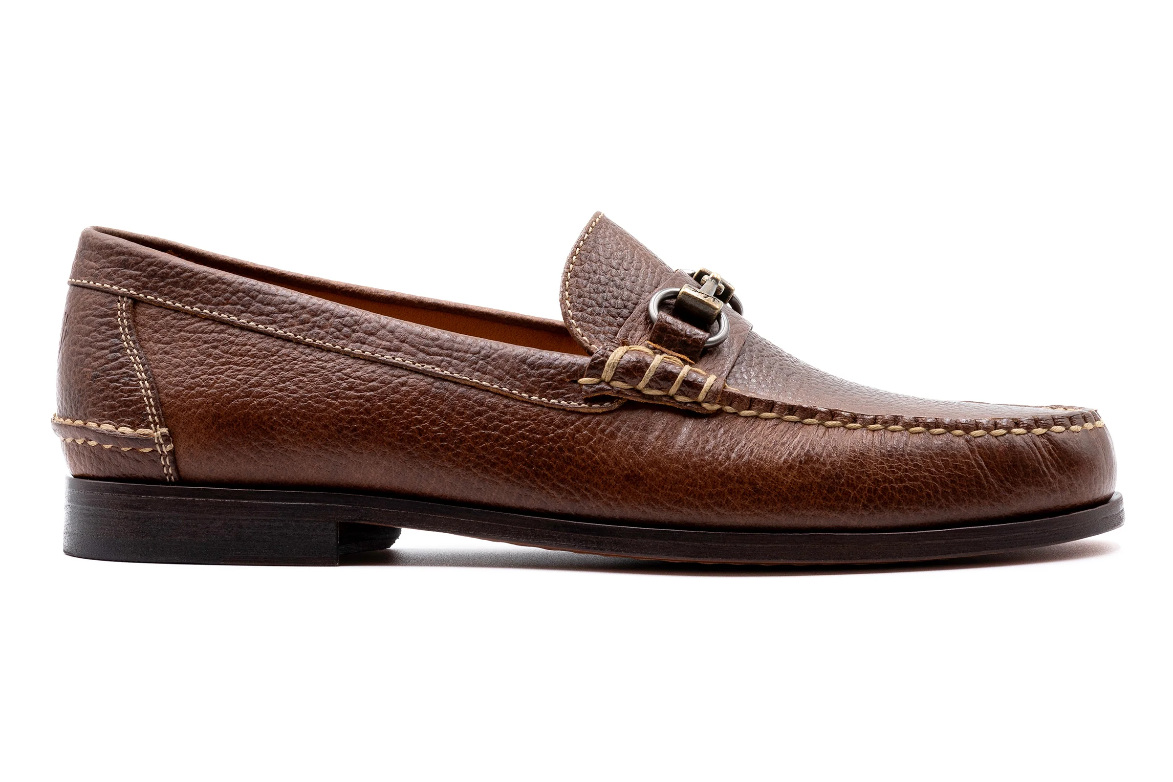 All American Water Buffalo Horse Bit Loafers - Oak - Image 5
