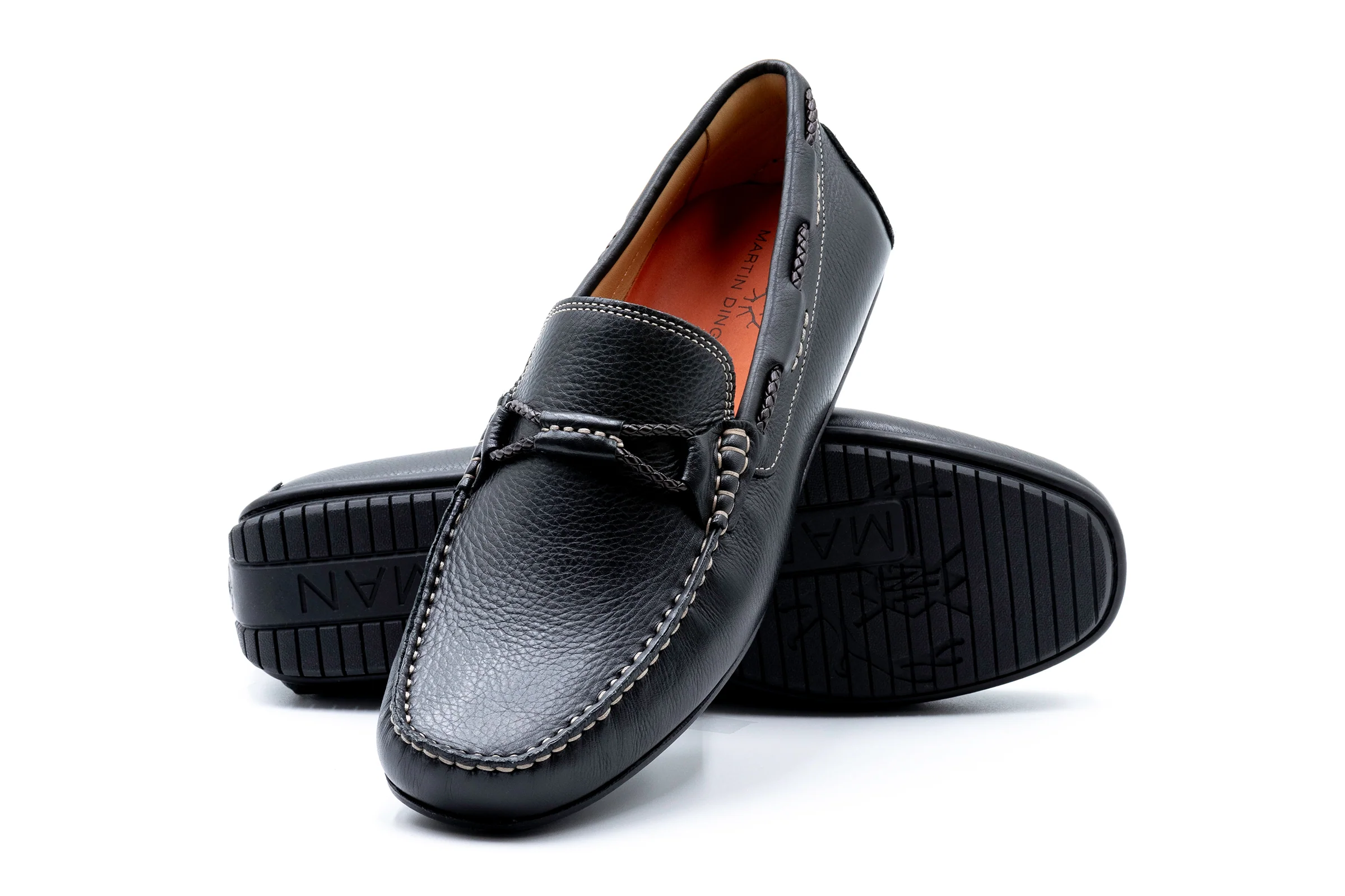 Bermuda Glove Leather Braided Bit Loafers - Black - Image 3