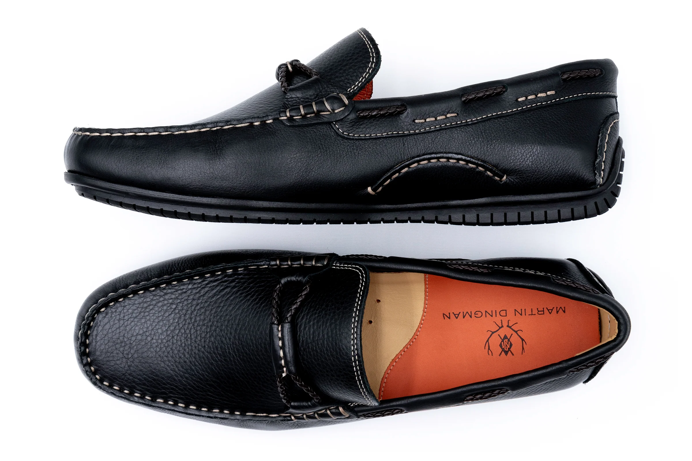 Bermuda Glove Leather Braided Bit Loafers - Black - Image 7