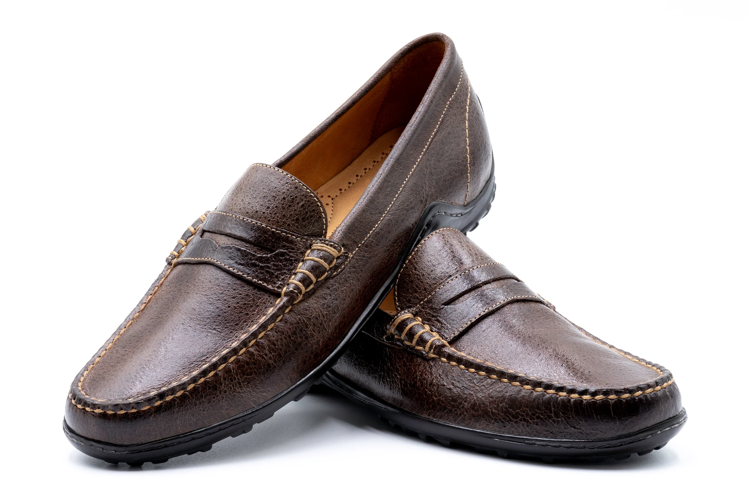 Bill Water Buffalo Penny Loafers - Walnut - Image 4