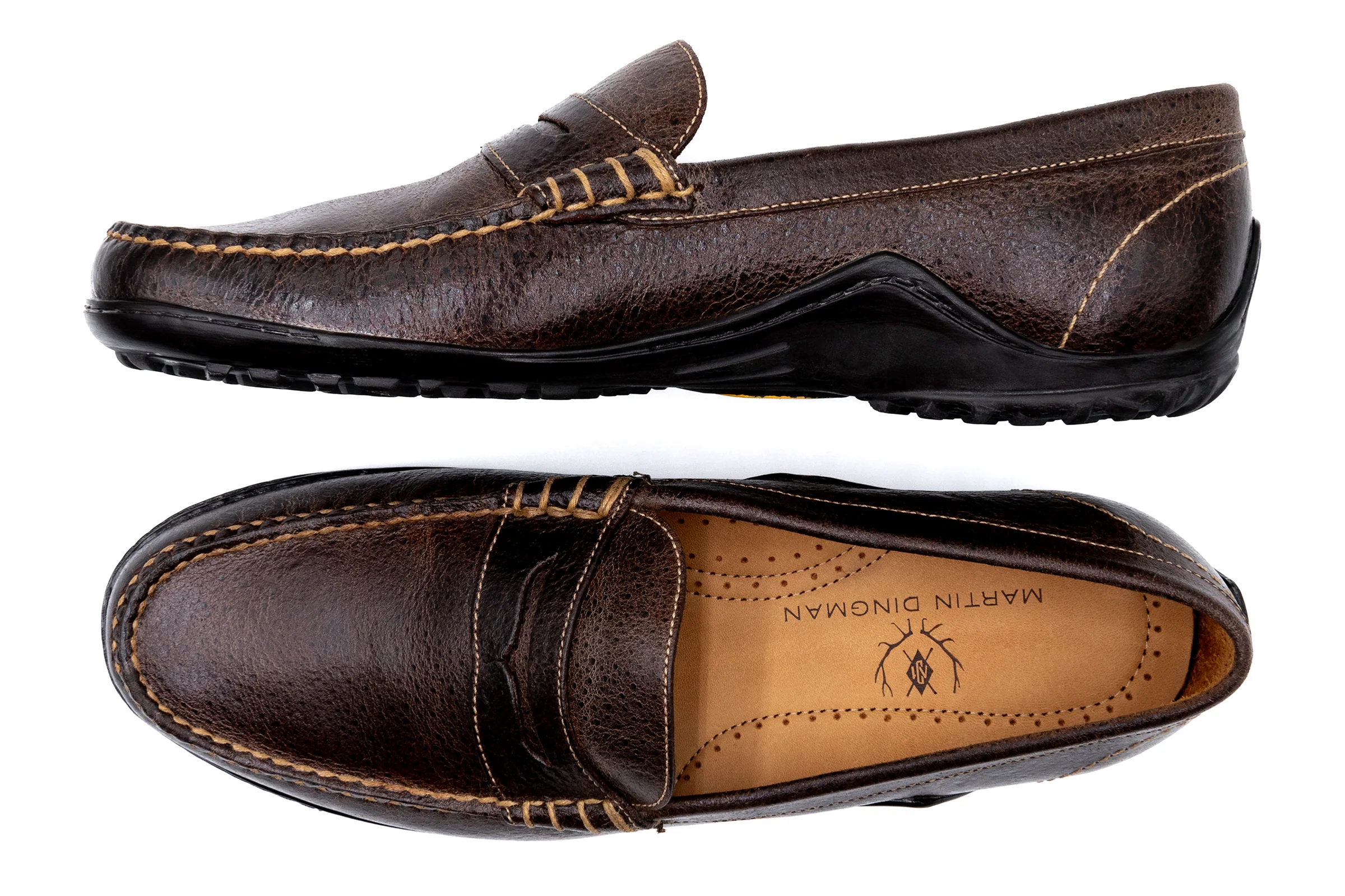 Bill Water Buffalo Penny Loafers - Walnut - Image 6