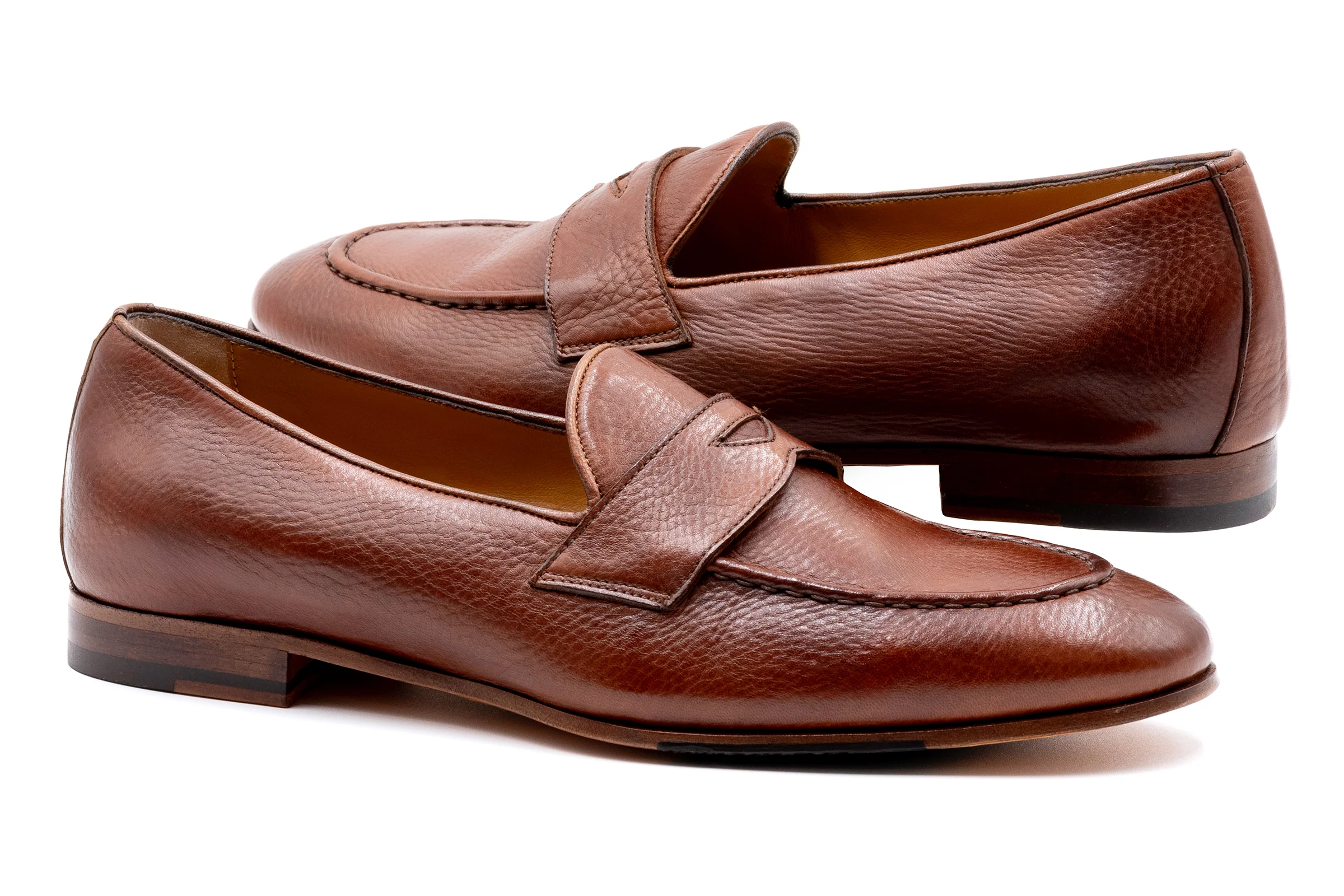 Bologna Italian Deerskin Loafers - Cuoio - Image 4