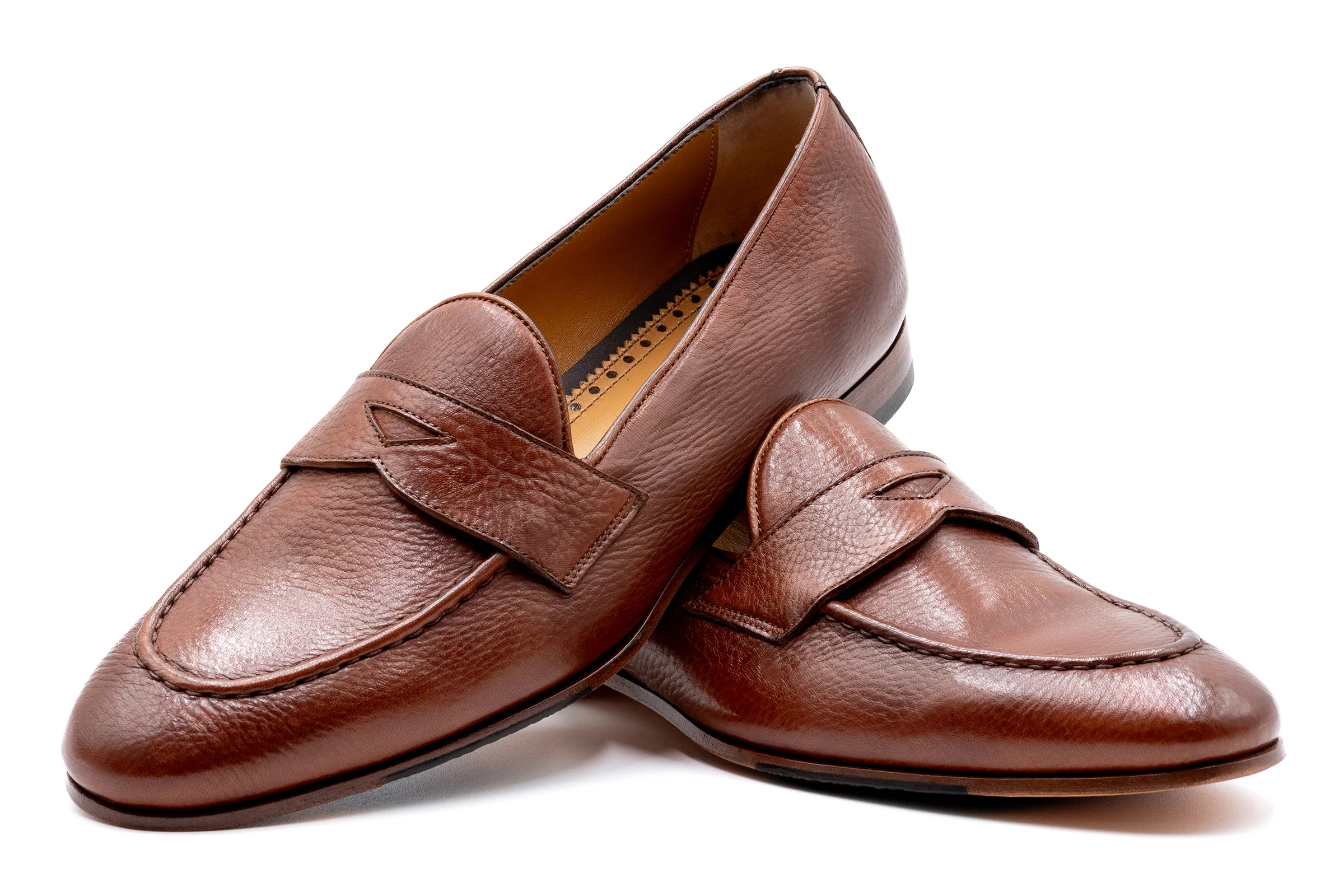 Bologna Italian Deerskin Loafers - Cuoio - Image 5
