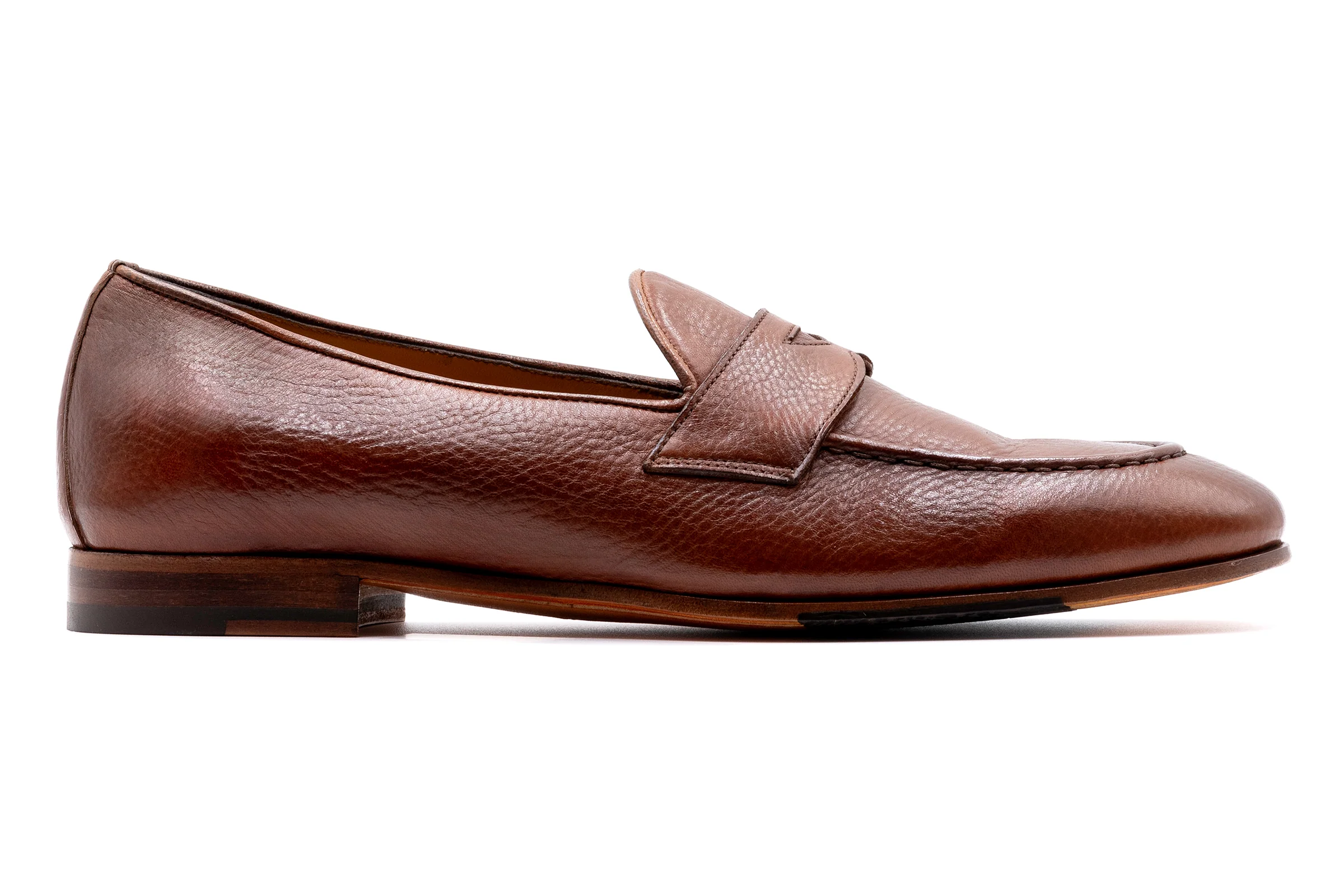 Bologna Italian Deerskin Loafers - Cuoio - Image 6