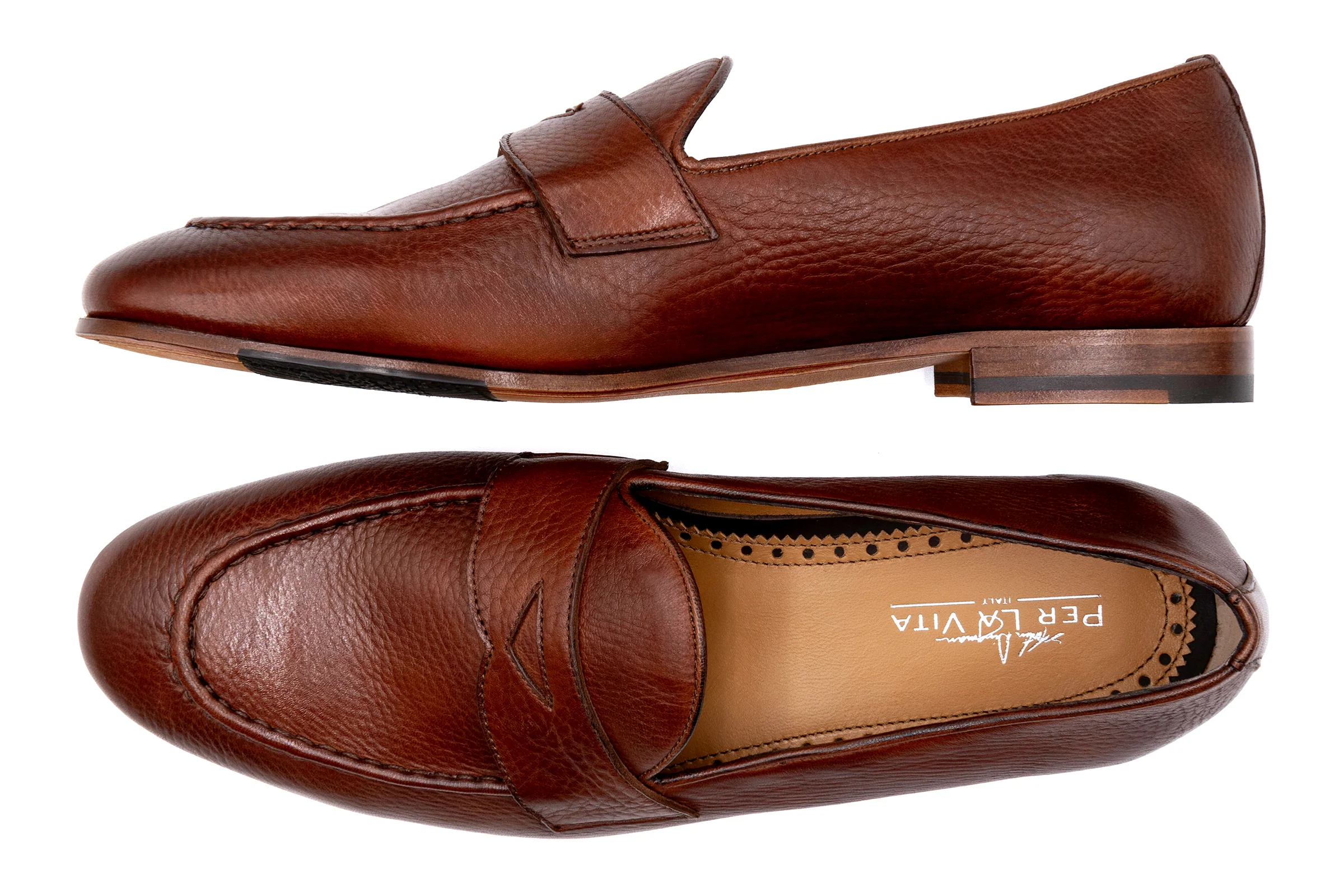 Bologna Italian Deerskin Loafers - Cuoio - Image 7