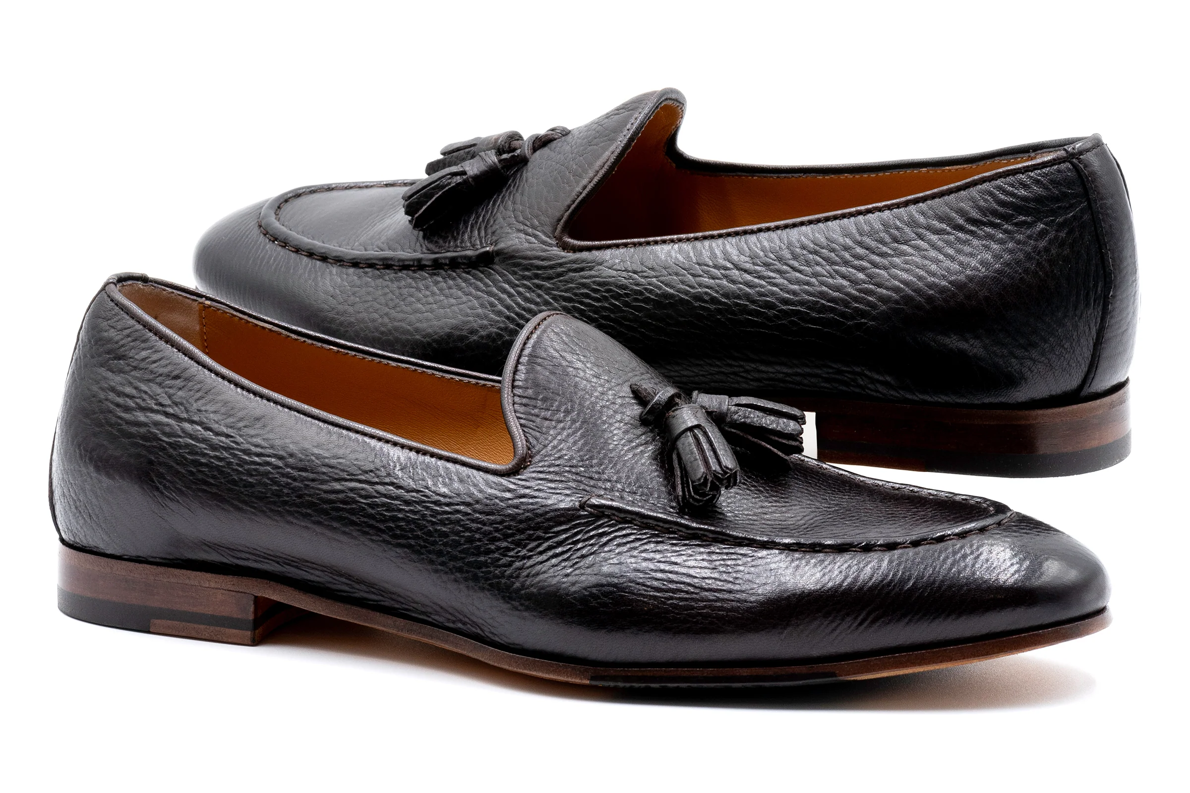 Bologna Tassel Italian Deerskin Loafers - Espresso - Image 3