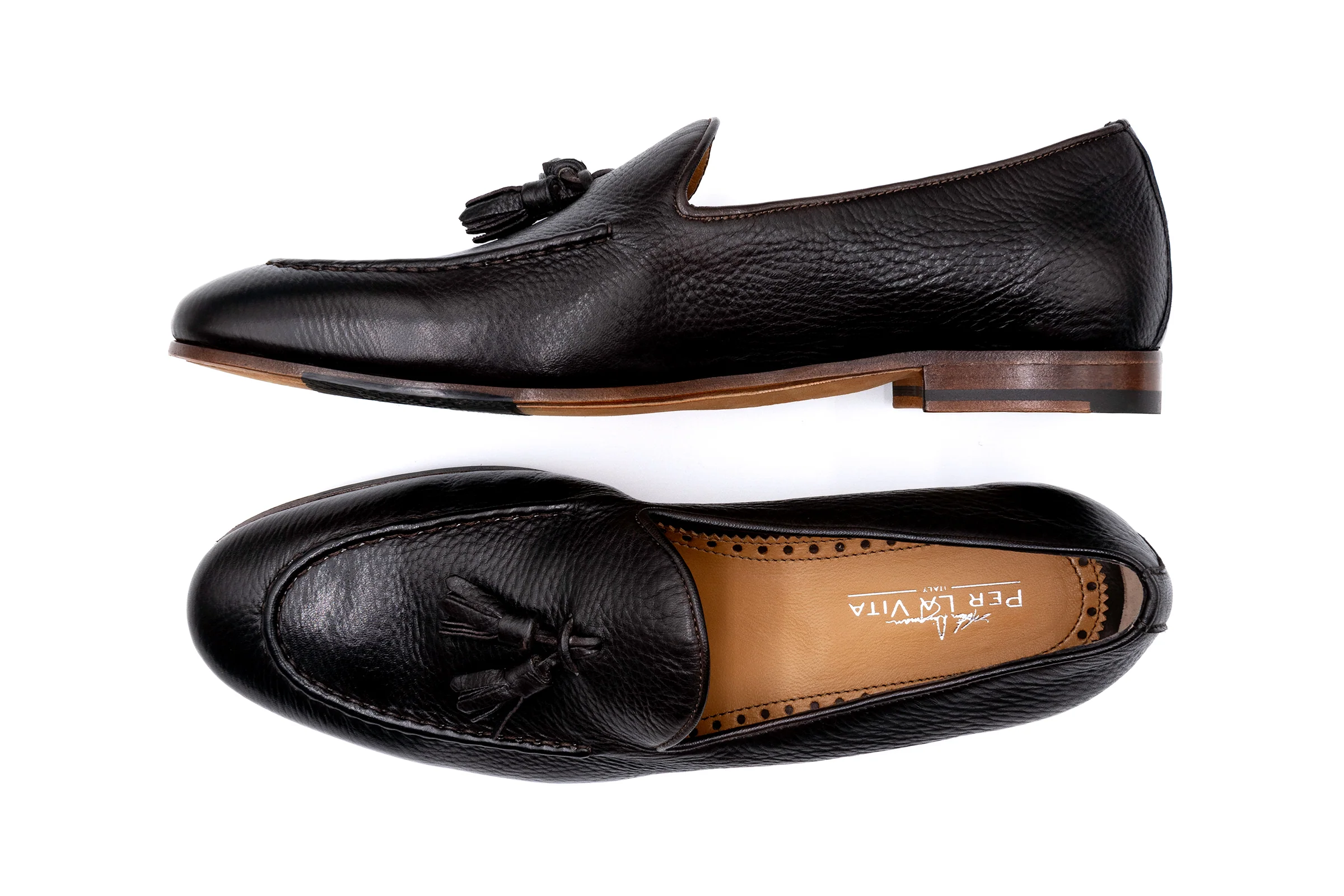 Bologna Tassel Italian Deerskin Loafers - Espresso - Image 6