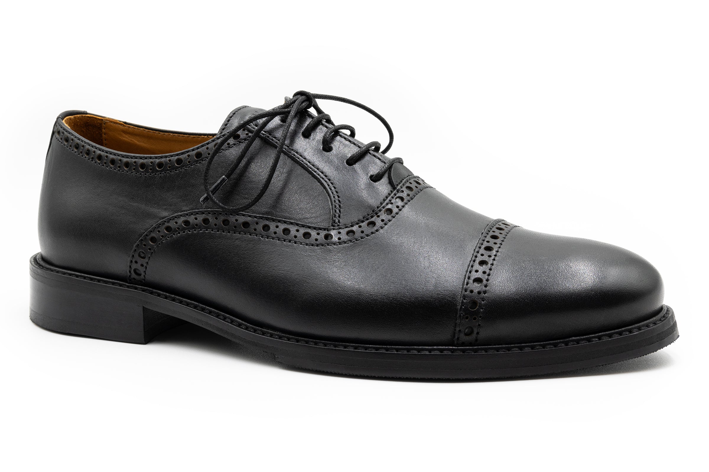 Cambridge Calf Leather Cap Toe - Black - Image 4