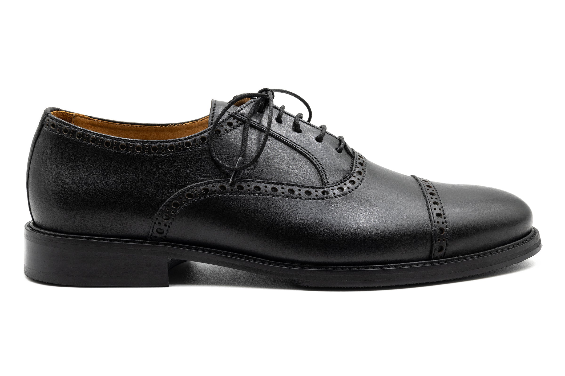 Cambridge Calf Leather Cap Toe - Black - Image 8