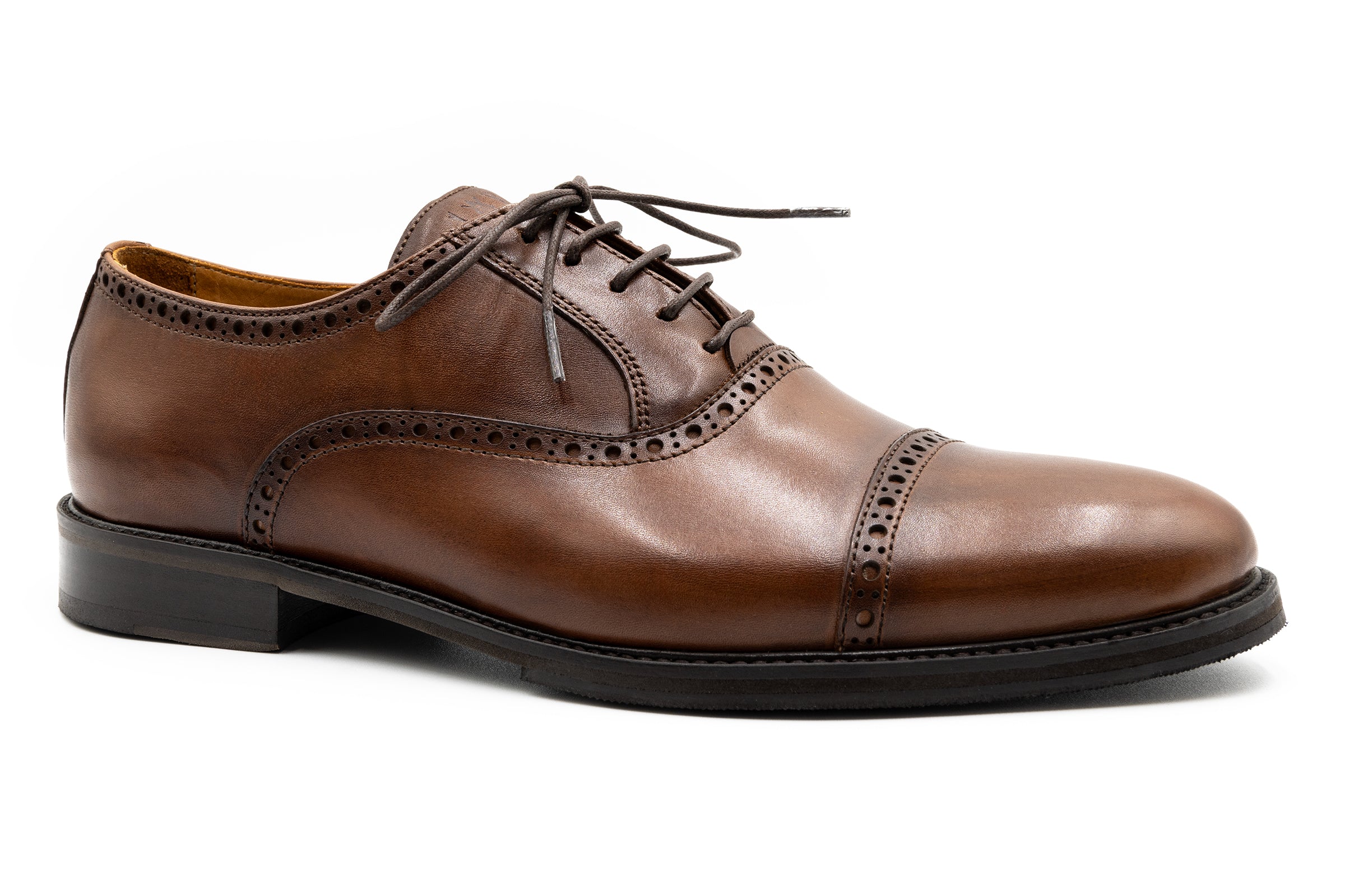 Cambridge Calf Leather Cap Toe - Chocolate - Image 4