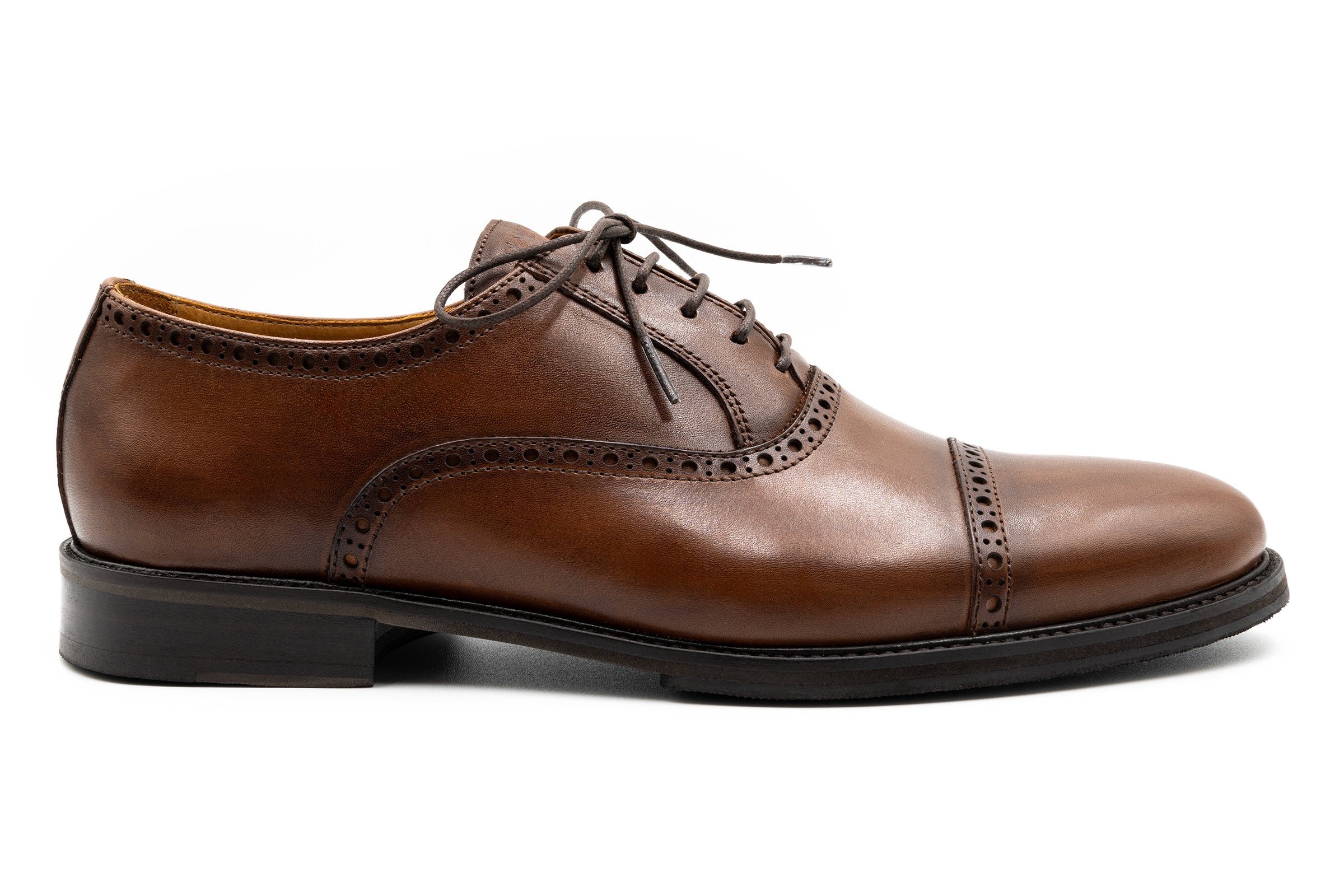 Cambridge Calf Leather Cap Toe - Chocolate - Image 8
