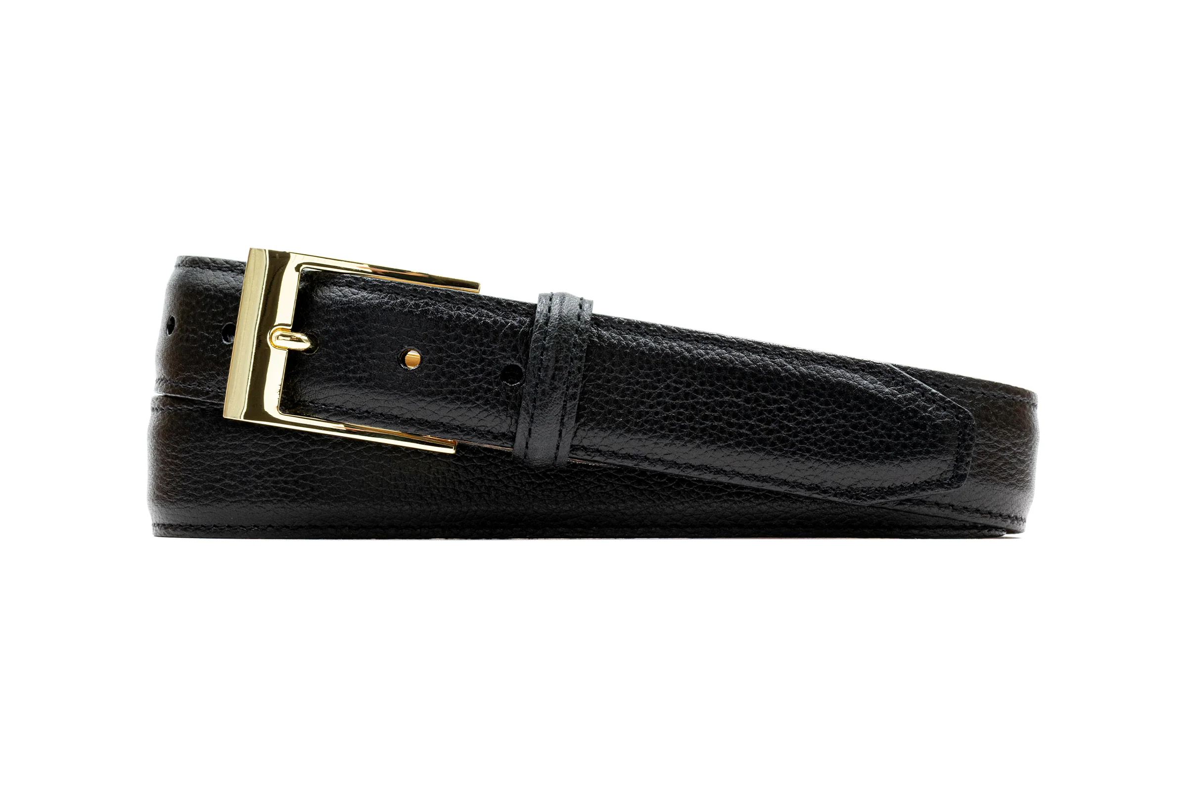Delaney 2 Buckle Scotch Grain Belt - Black - Image 3