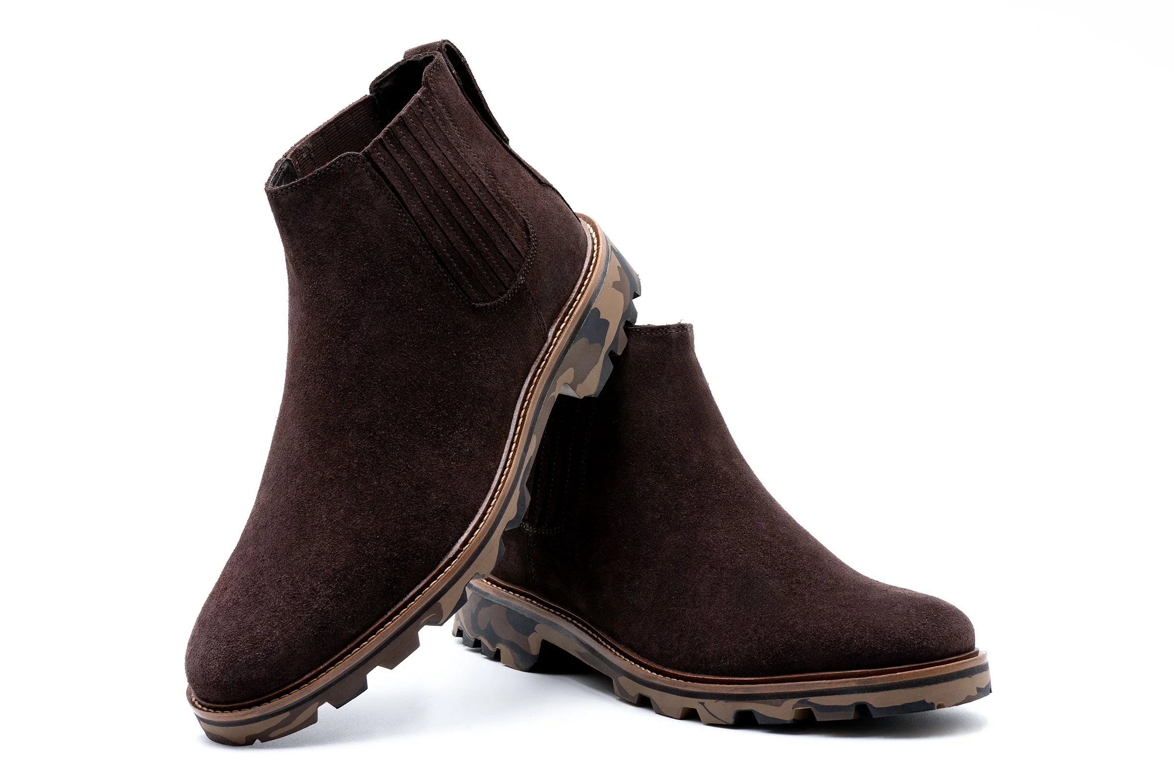 Huntley Suede Chelsea Boots - Walnut - Image 4