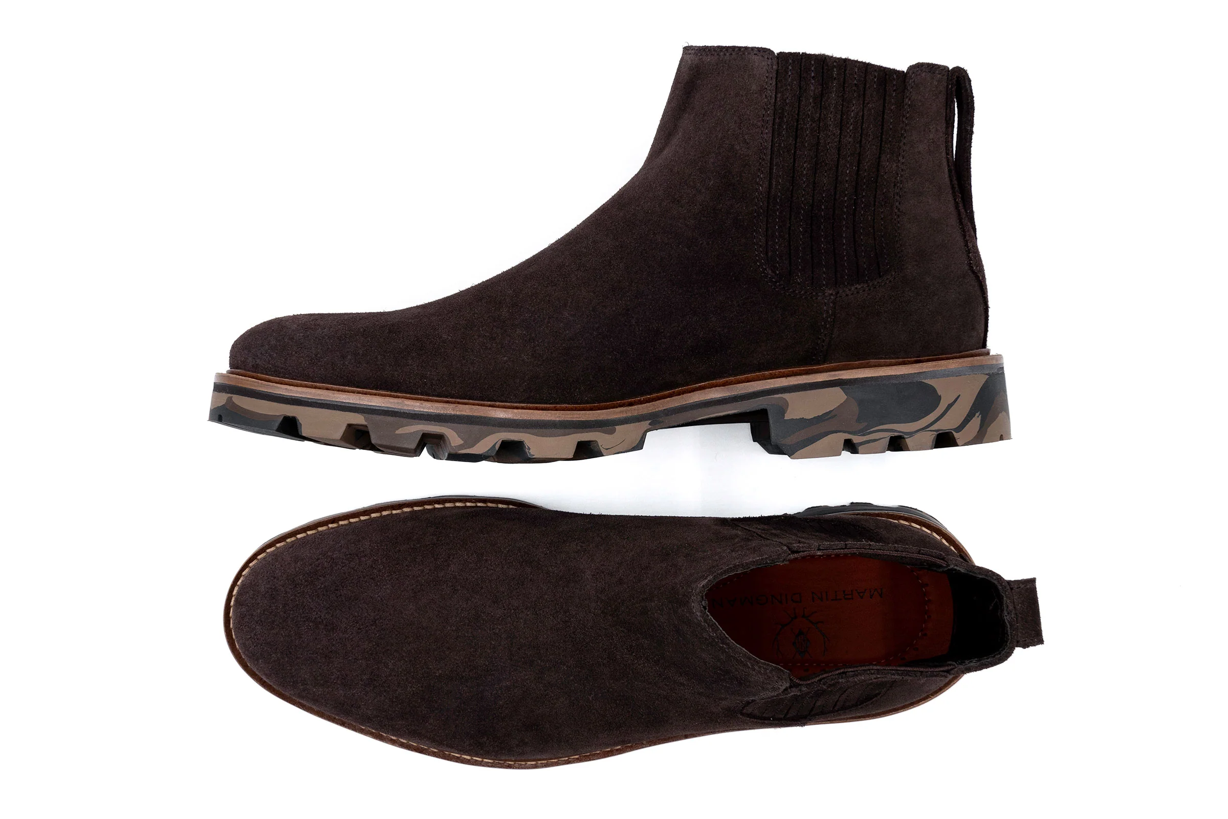 Huntley Suede Chelsea Boots - Walnut - Image 6