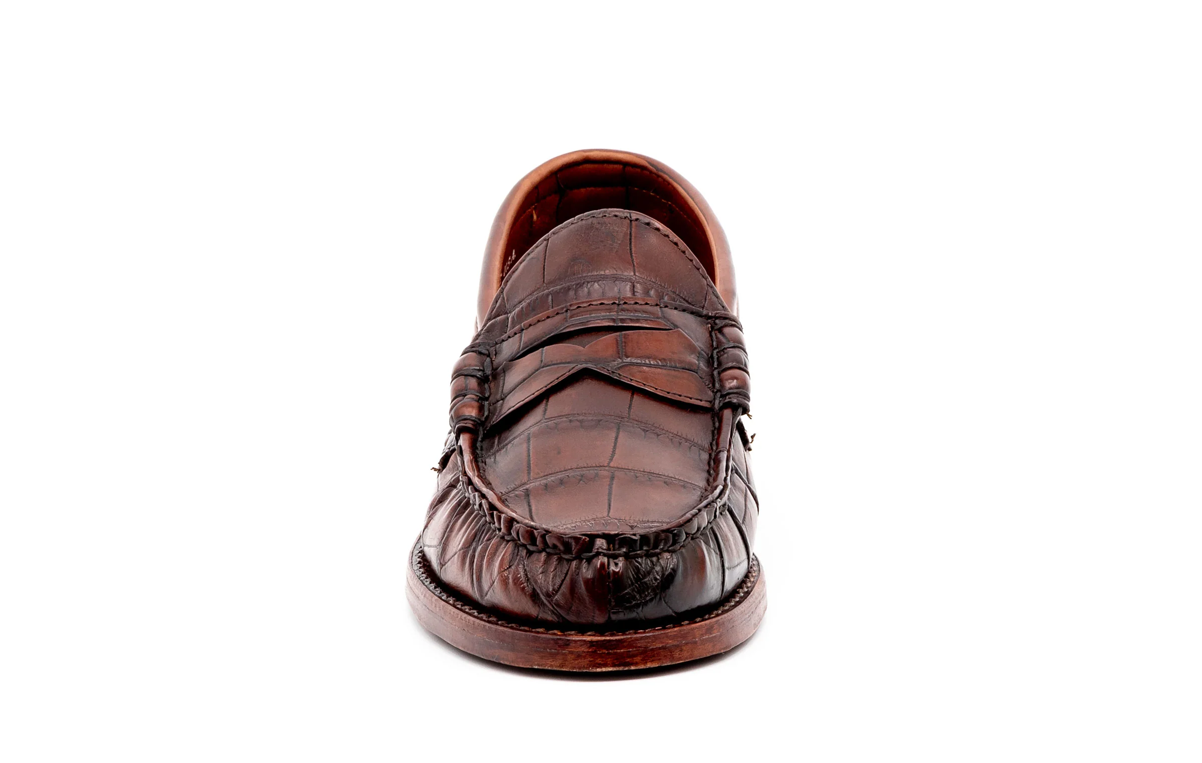 Jacob American Alligator Penny Loafers - Antique Chestnut - Image 5