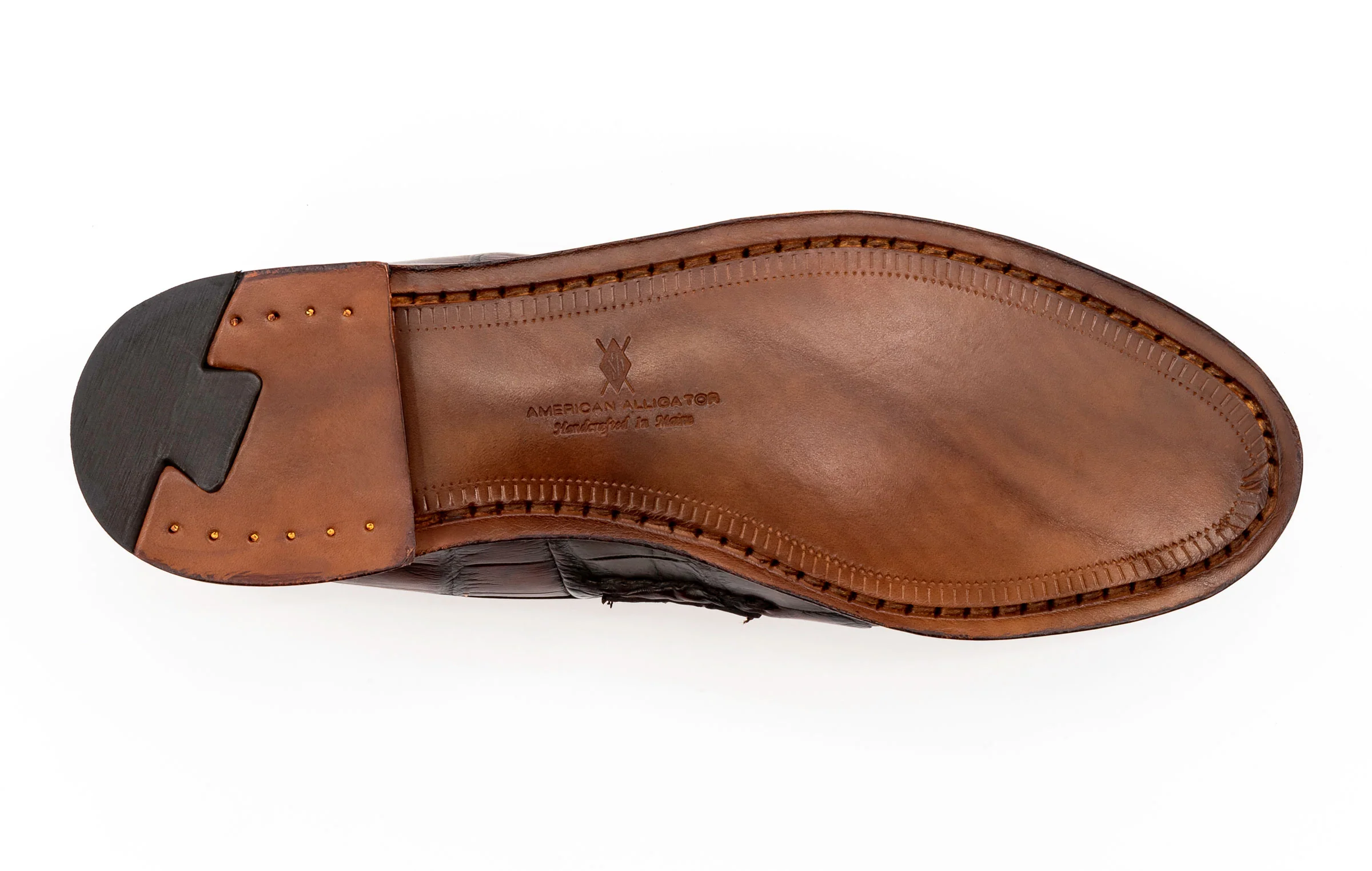 Jacob American Alligator Penny Loafers - Antique Chestnut - Image 6