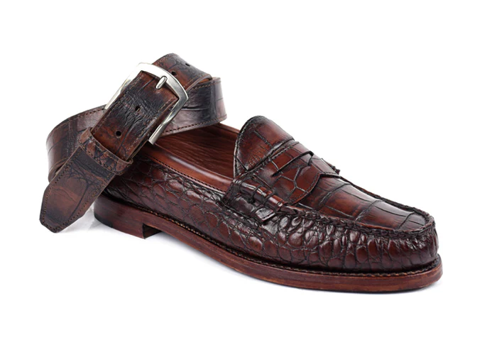 Jacob American Alligator Penny Loafers - Antique Chestnut - Image 7