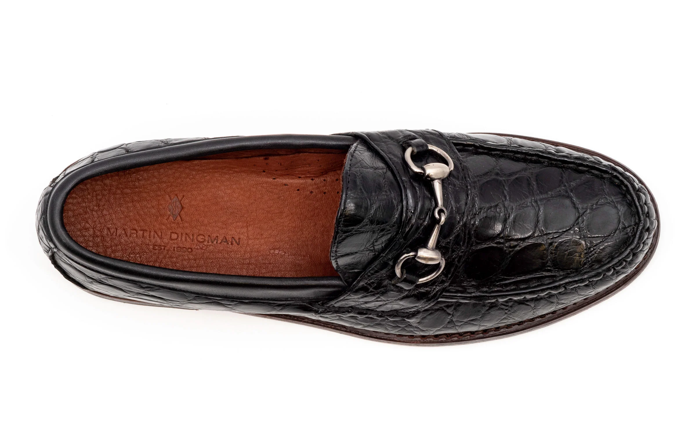 Jacob American Alligator Horse Bit Loafers - Black - Image 4