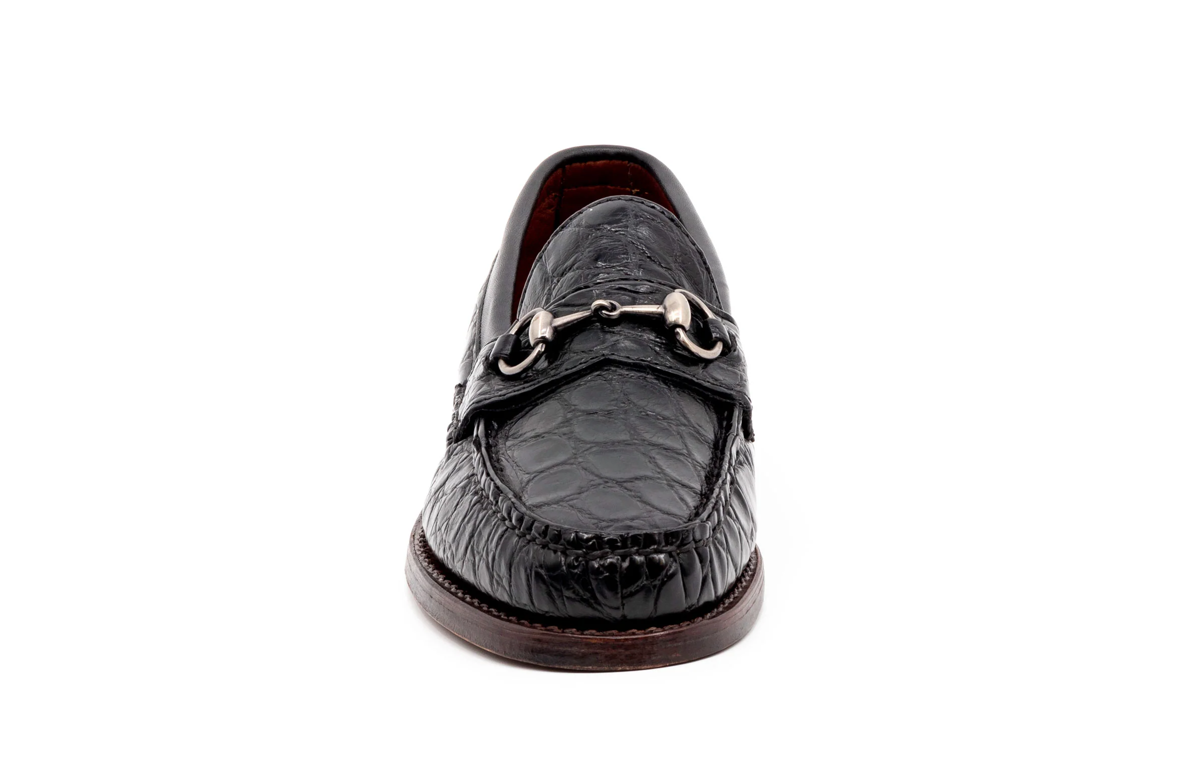 Jacob American Alligator Horse Bit Loafers - Black - Image 5