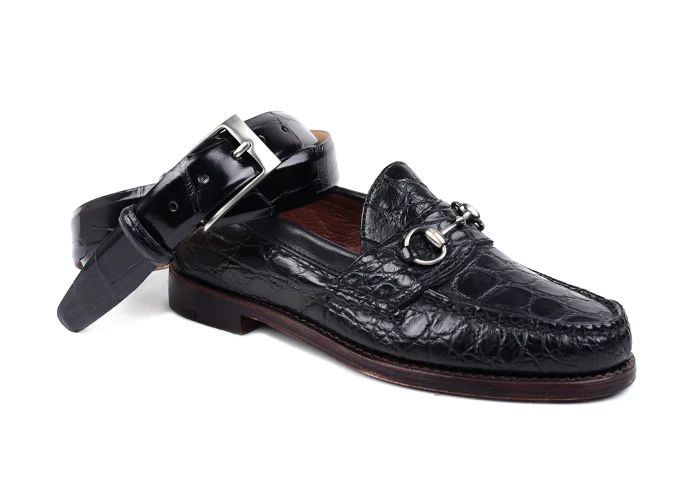 Jacob American Alligator Horse Bit Loafers - Black - Image 7