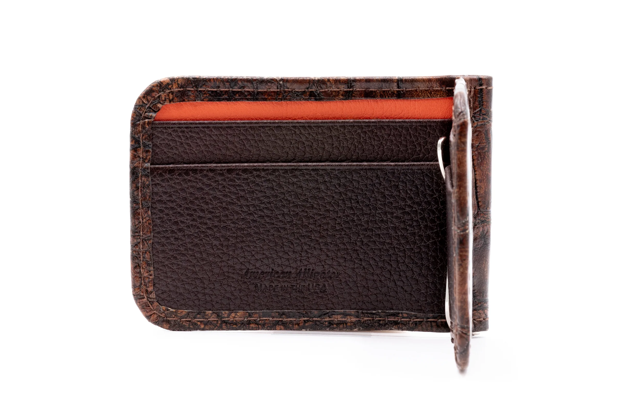 Jacob Matte Alligator Credit Card Money Clip - Camo - Image 3