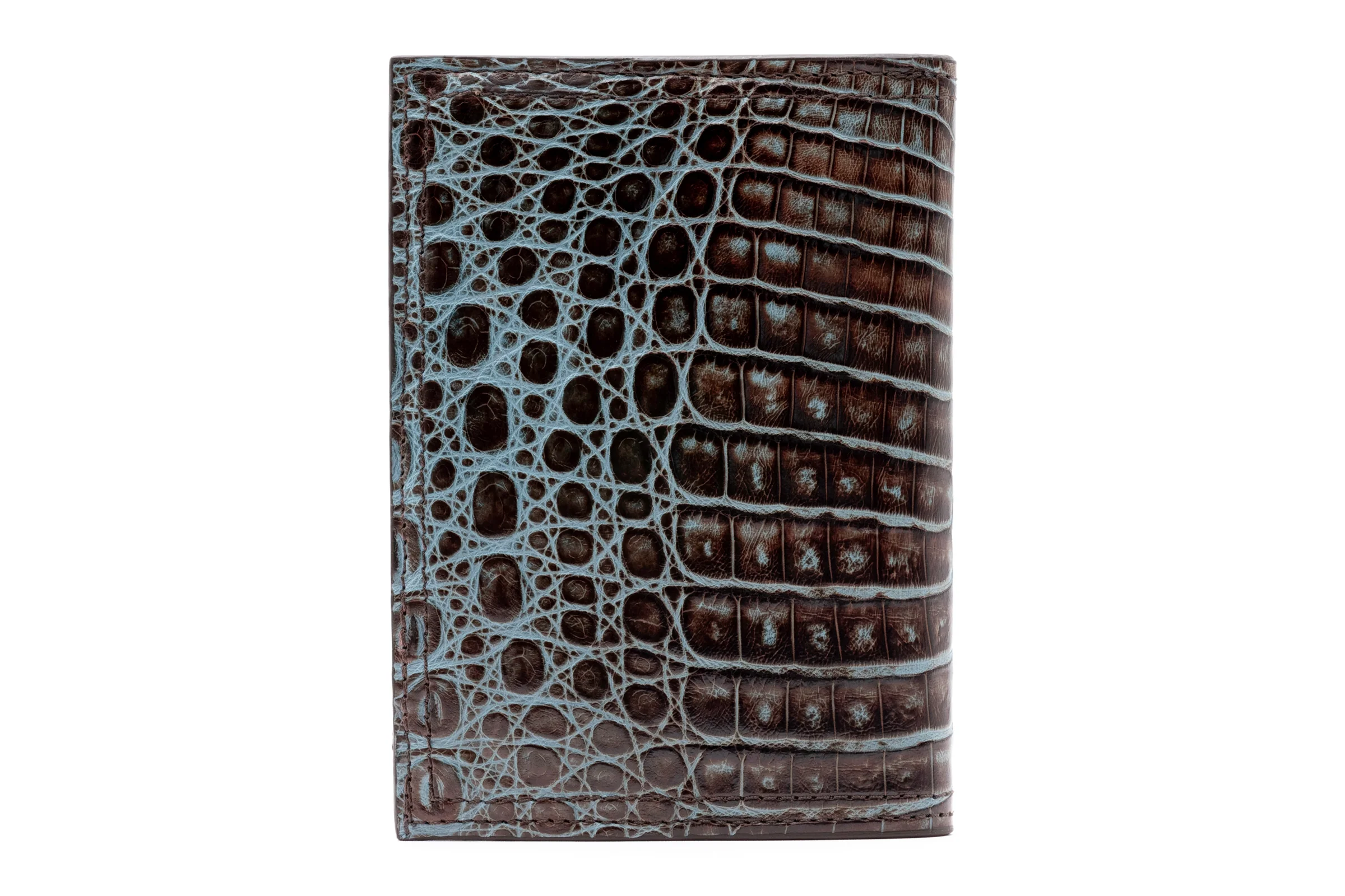 Jayden Genuine Crocodile Passport Hipster - Brown/Blue - Image 3