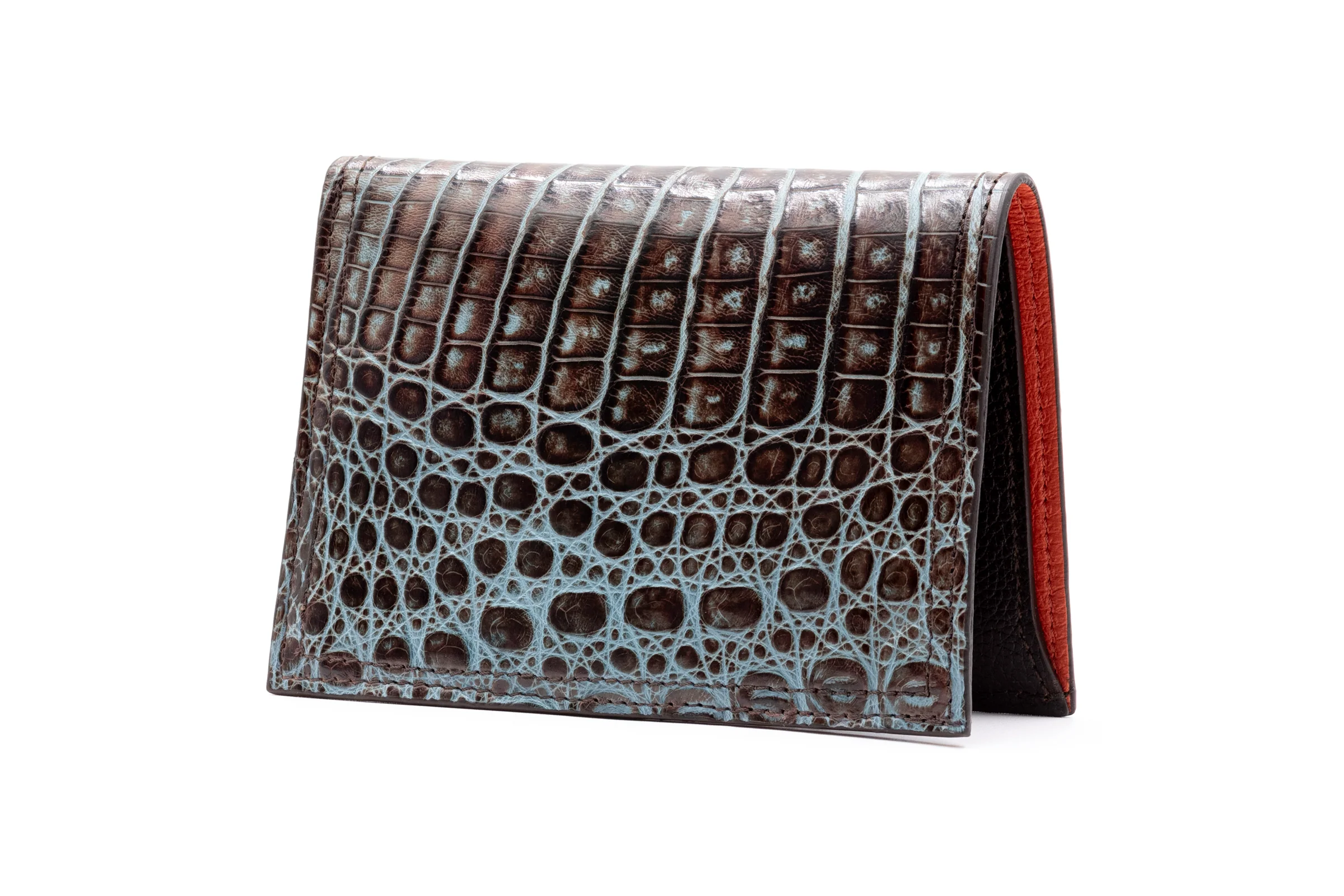 Jayden Genuine Crocodile Passport Hipster - Brown/Blue - Image 4