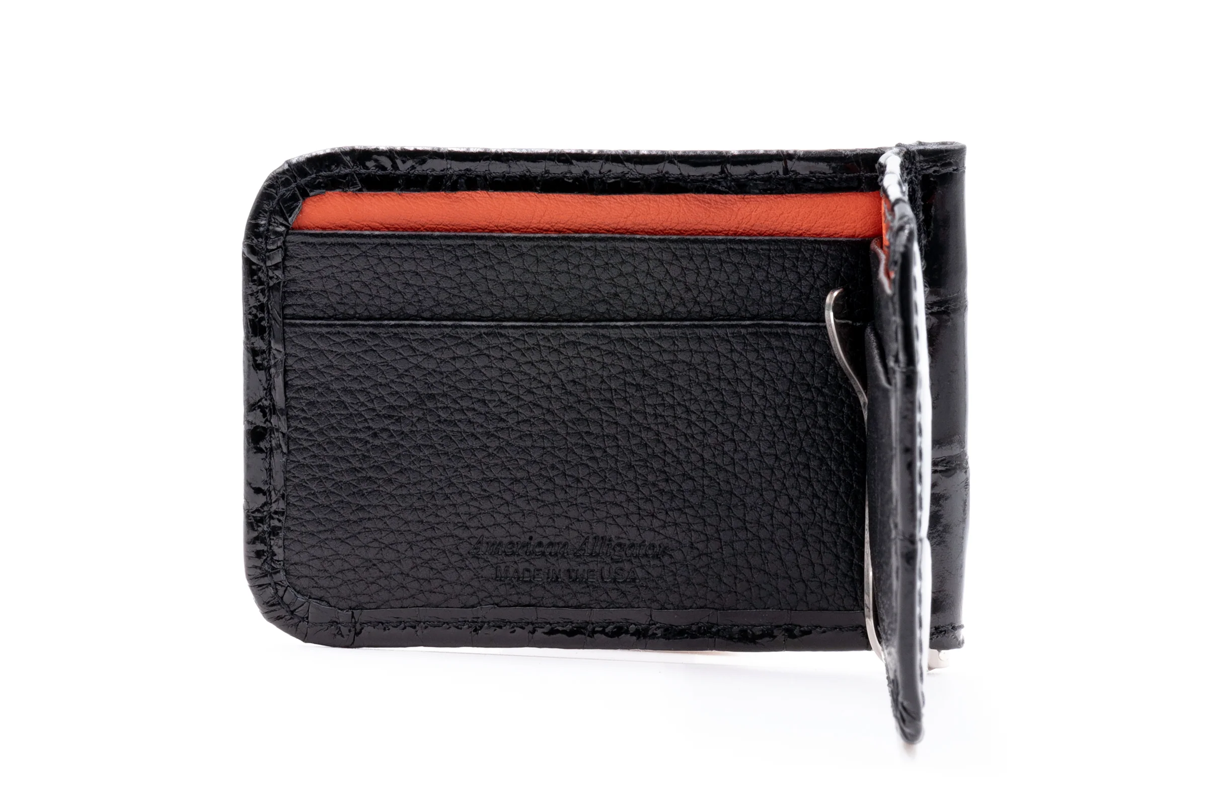 Jefferson American Alligator Credit Card Money Clip - Black - Image 3