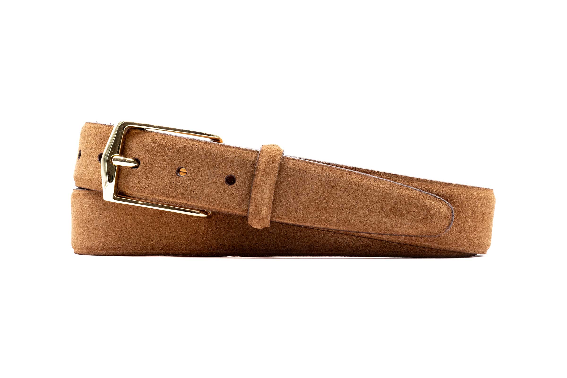 Julian 2 Buckle Suede American Alligator Belt - Snuff - Image 3