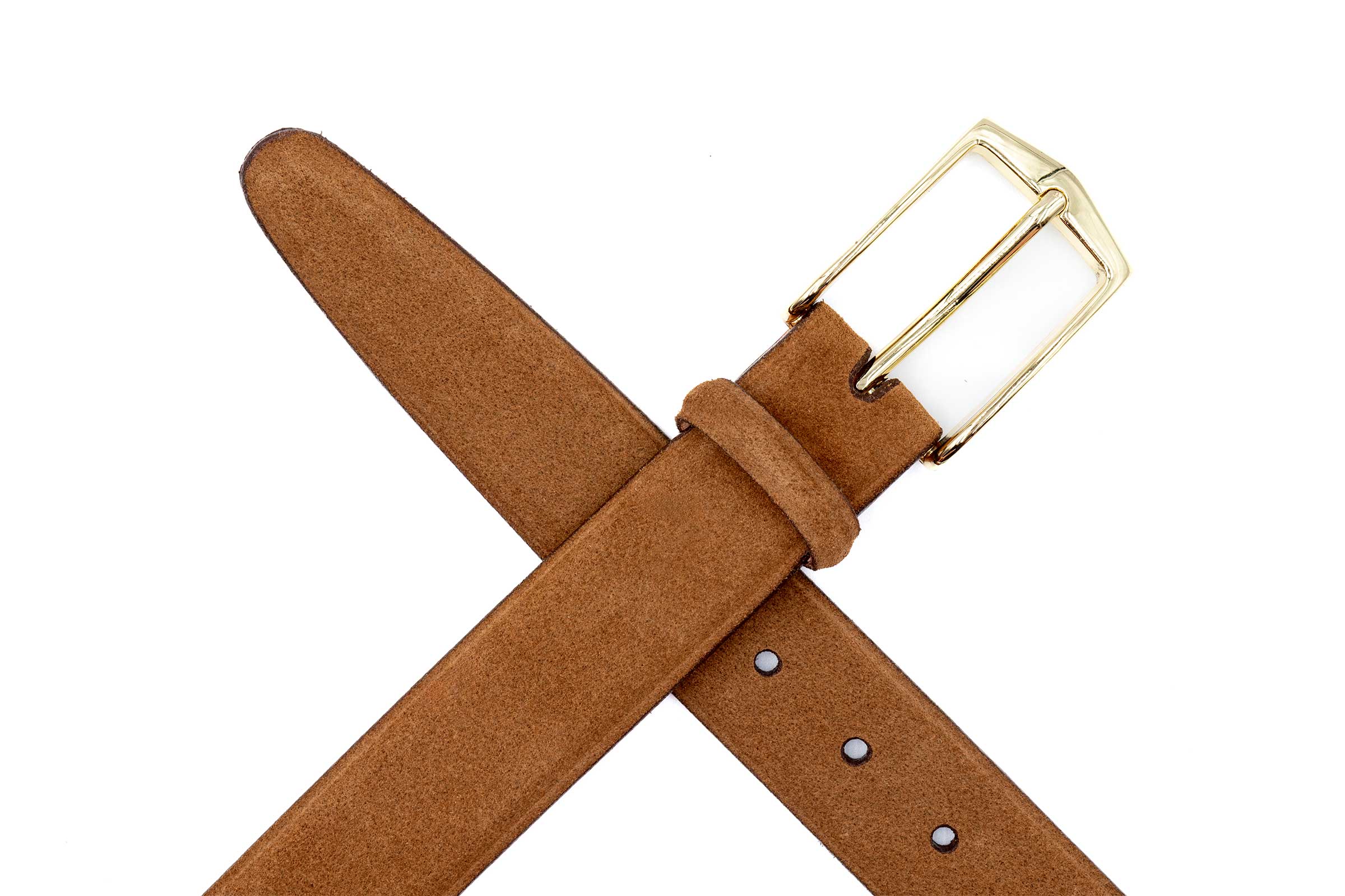 Julian 2 Buckle Suede American Alligator Belt - Snuff - Image 4