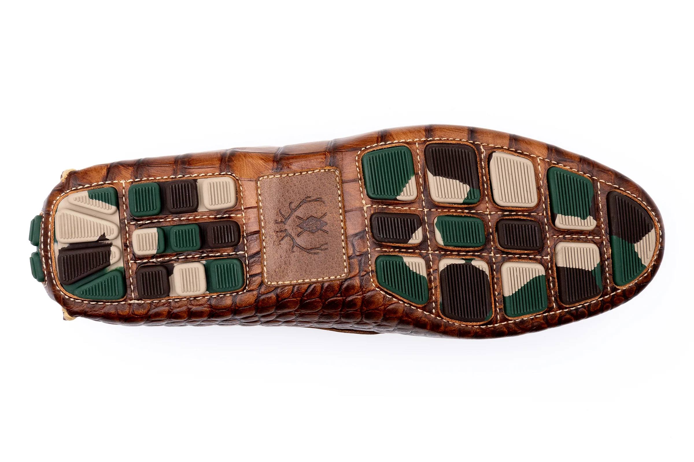 Monte Carlo Alligator Grain Horse Bit Driving Loafers - Chestnut - Image 8