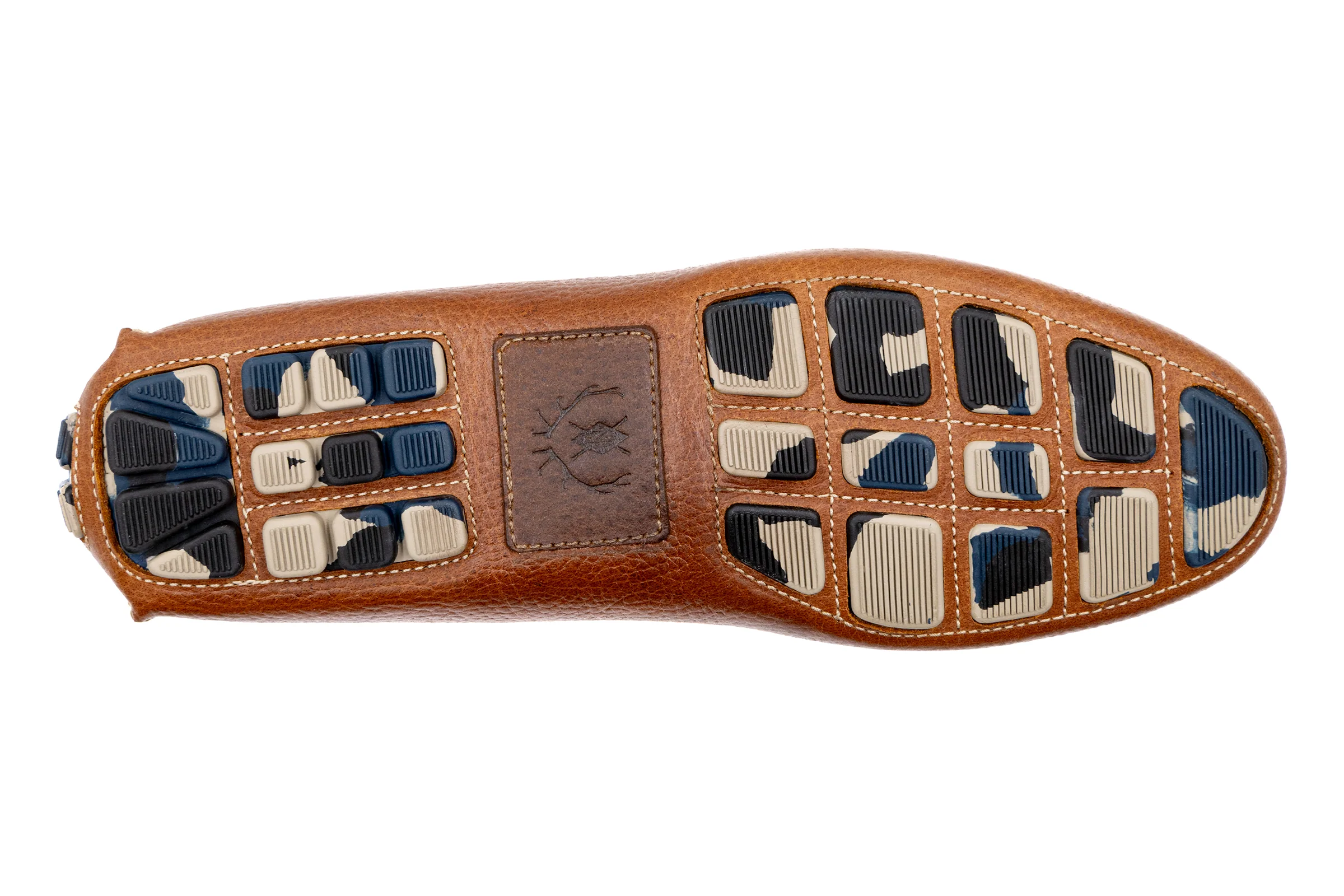 Monte Carlo Water Buffalo Pebble Grain Penny Loafers - Saddle Tan - Image 7