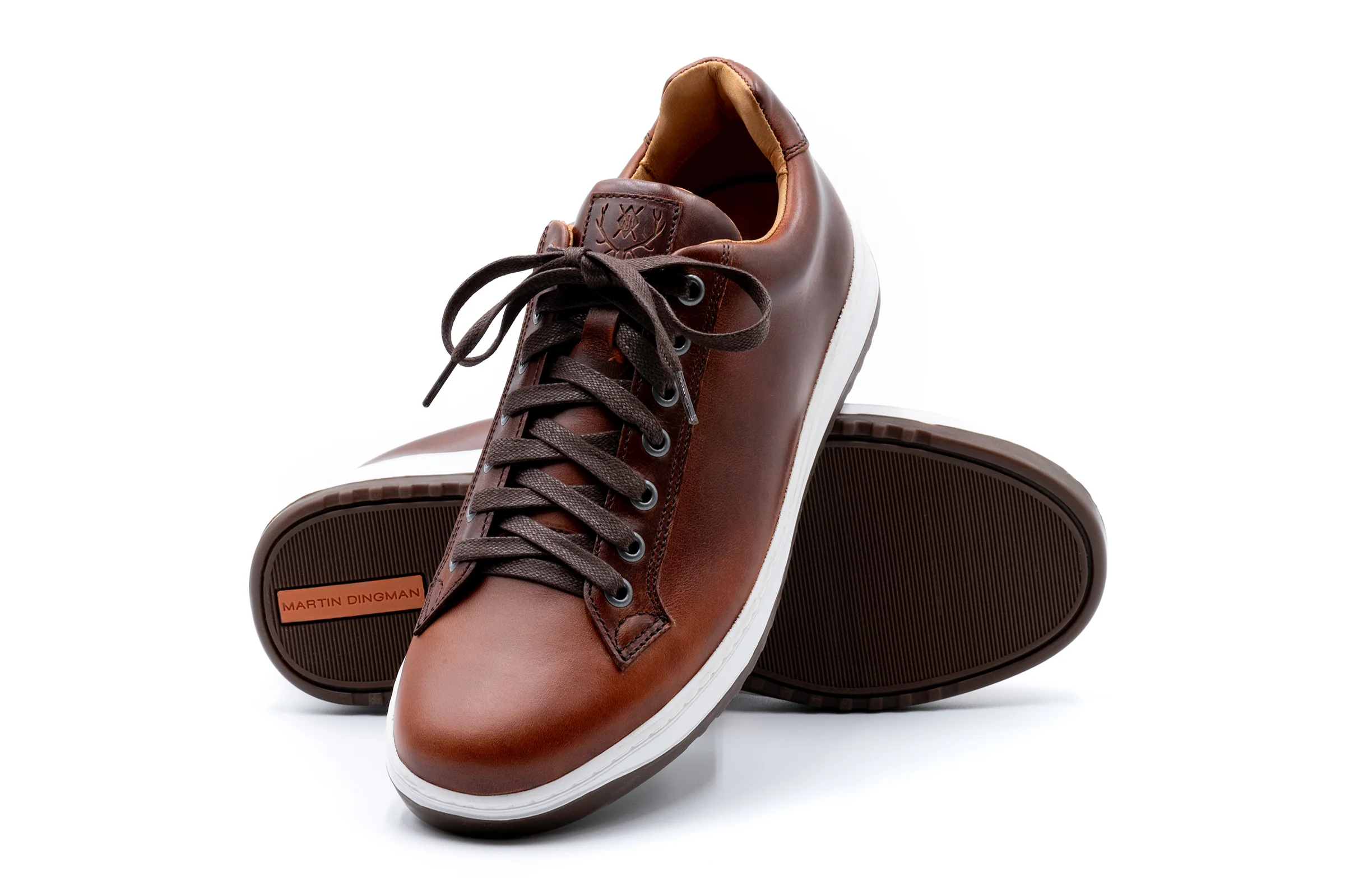 Old Row Oiled Saddle Leather Sneakers - Cigar - Image 3