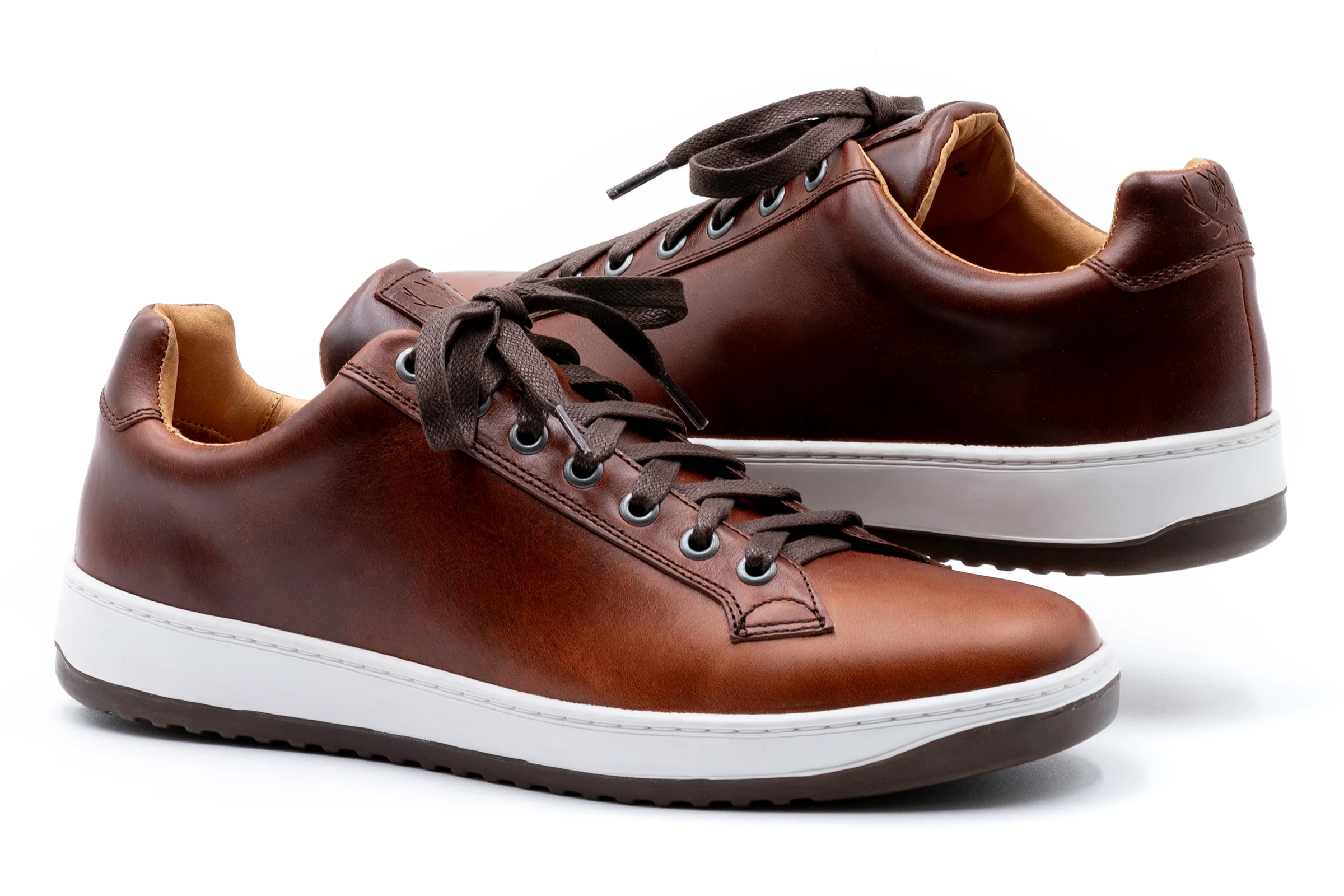 Old Row Oiled Saddle Leather Sneakers - Cigar - Image 4