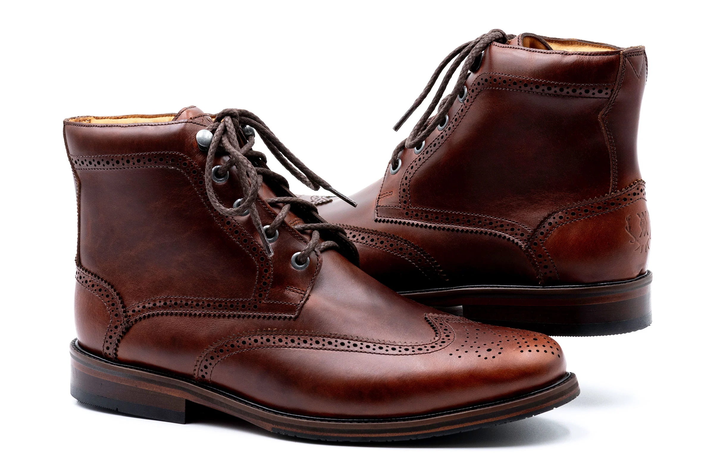 Old Row Oiled Saddle Leather Wingtip Boots - Cigar - Image 4