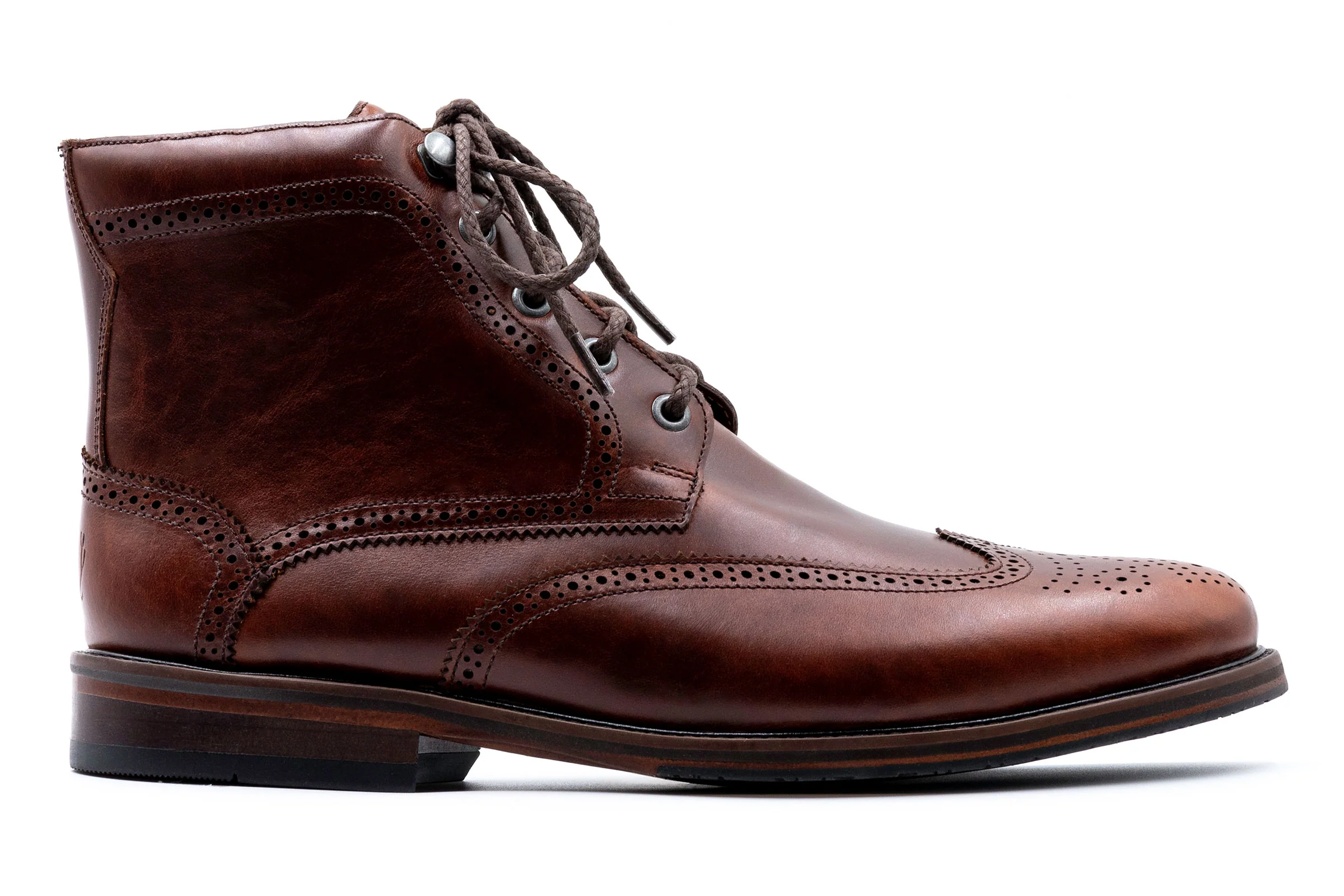 Old Row Oiled Saddle Leather Wingtip Boots - Cigar - Image 6