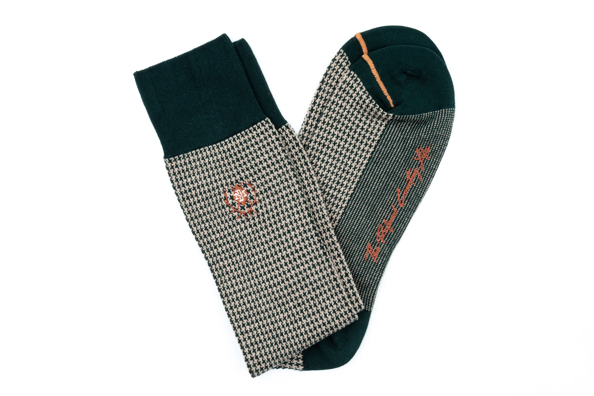 Puppy Tooth Peruvian Pima Cotton Socks - Forest - Image 3