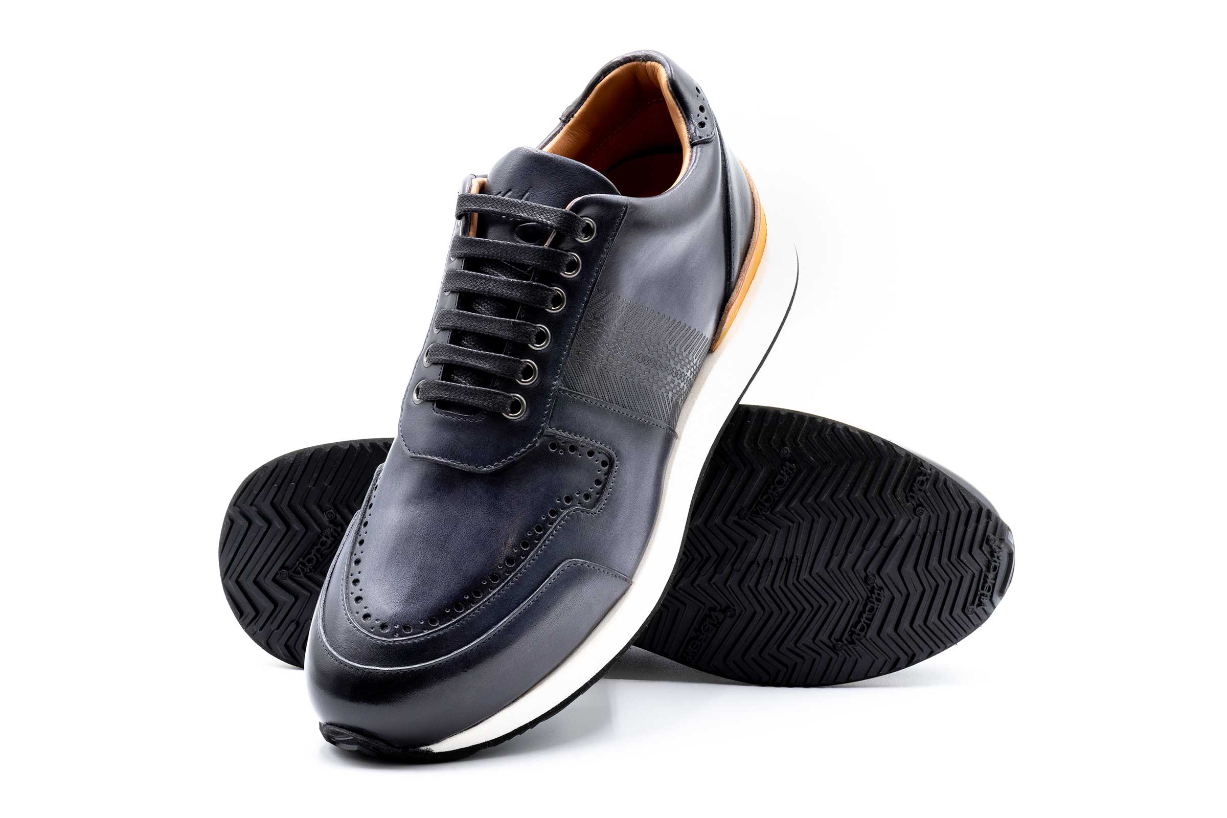 Salerno Italian Calf Leather Sneakers - Fumo - Image 3
