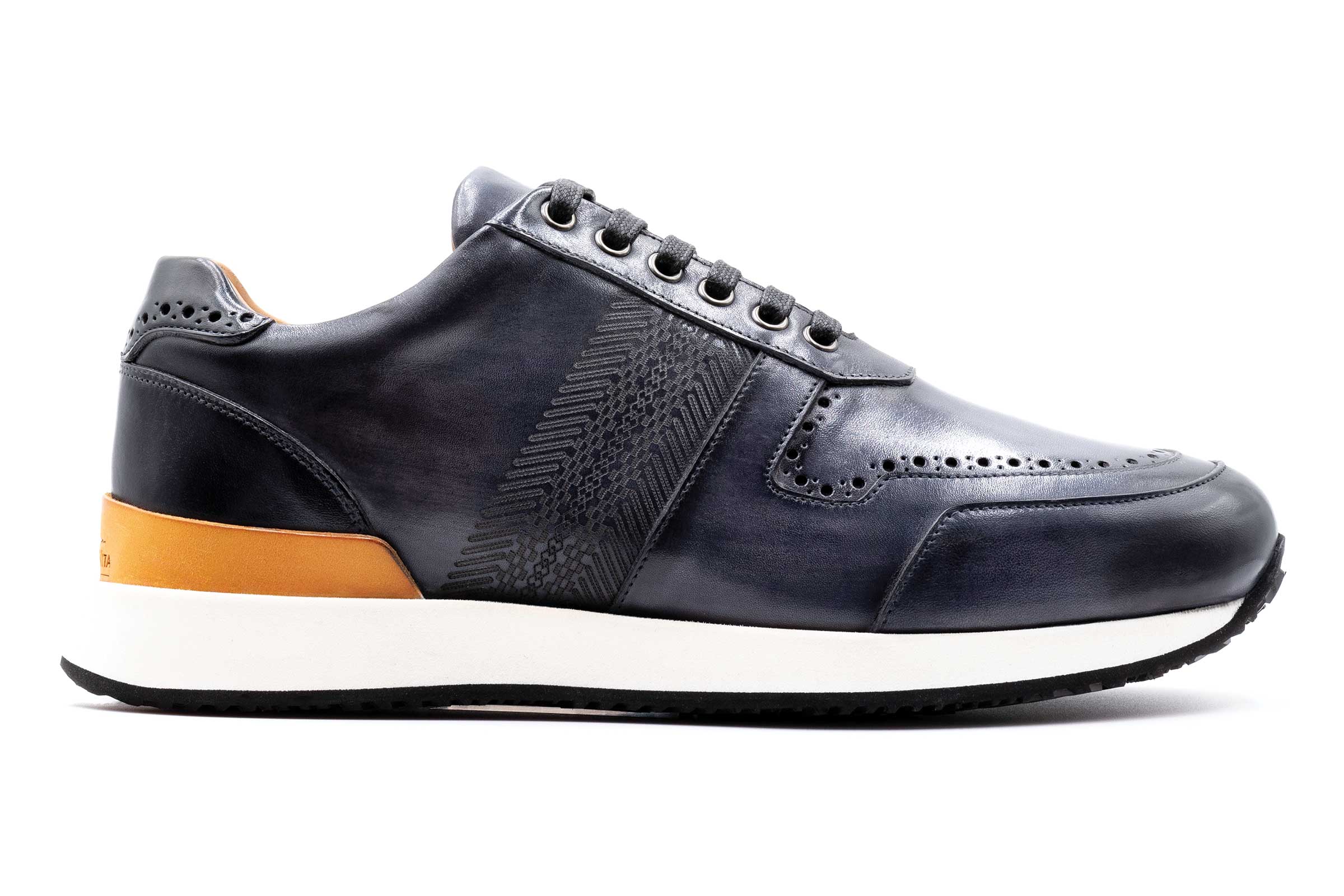 Salerno Italian Calf Leather Sneakers - Fumo - Image 4