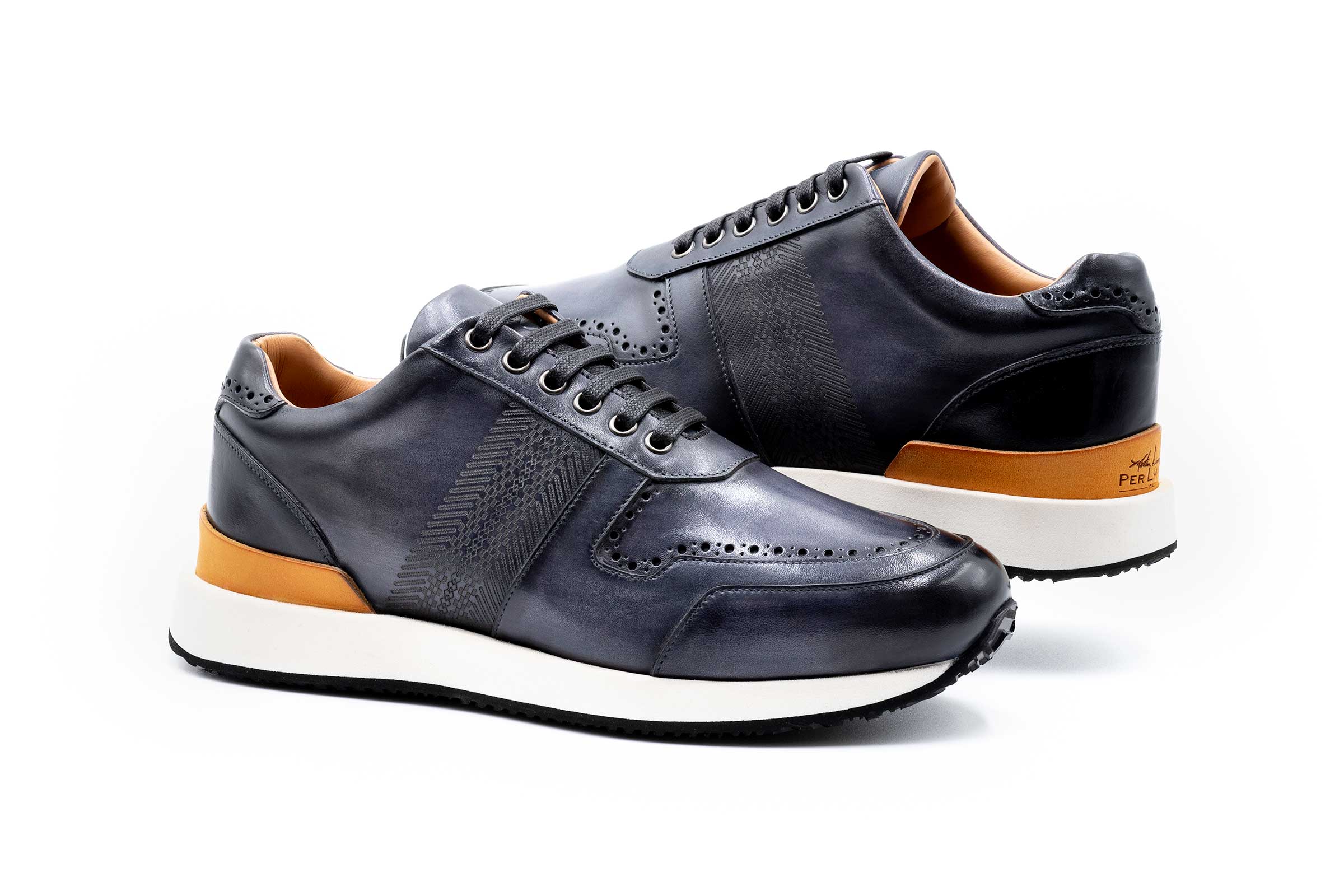Salerno Italian Calf Leather Sneakers - Fumo - Image 5