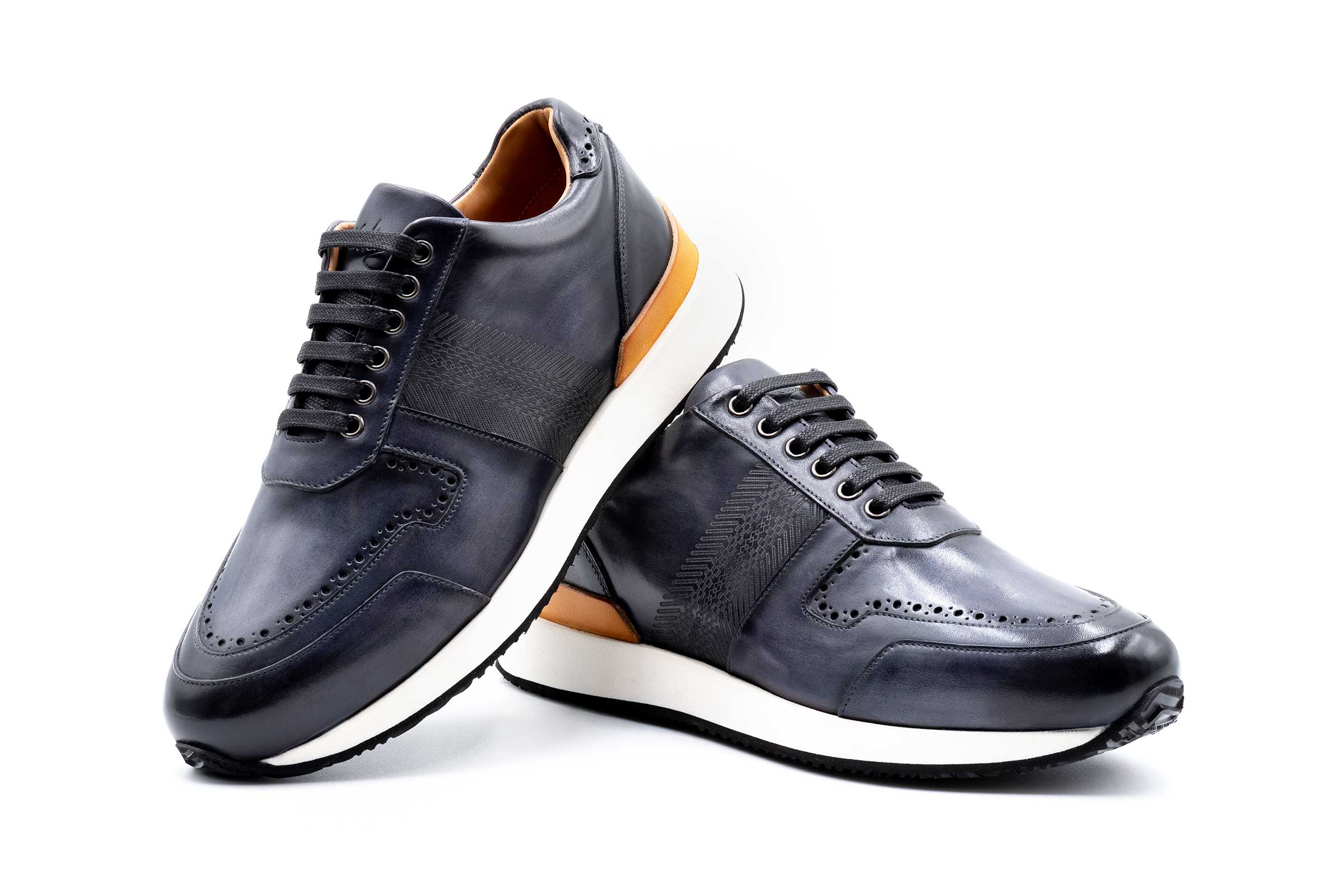 Salerno Italian Calf Leather Sneakers - Fumo - Image 6
