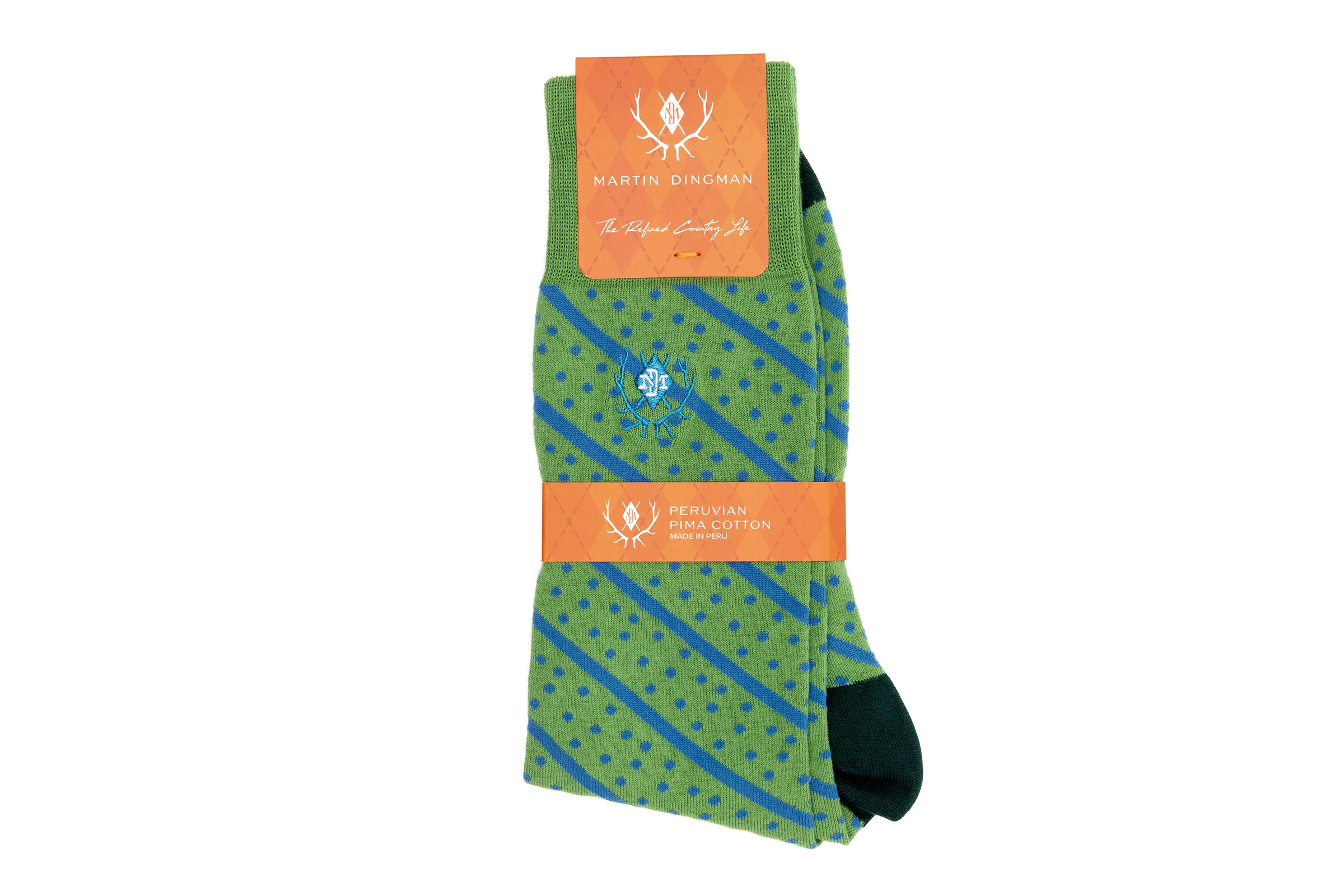 Summer Stripe Peruvian Pima Cotton Socks - Kiwi - Image 3