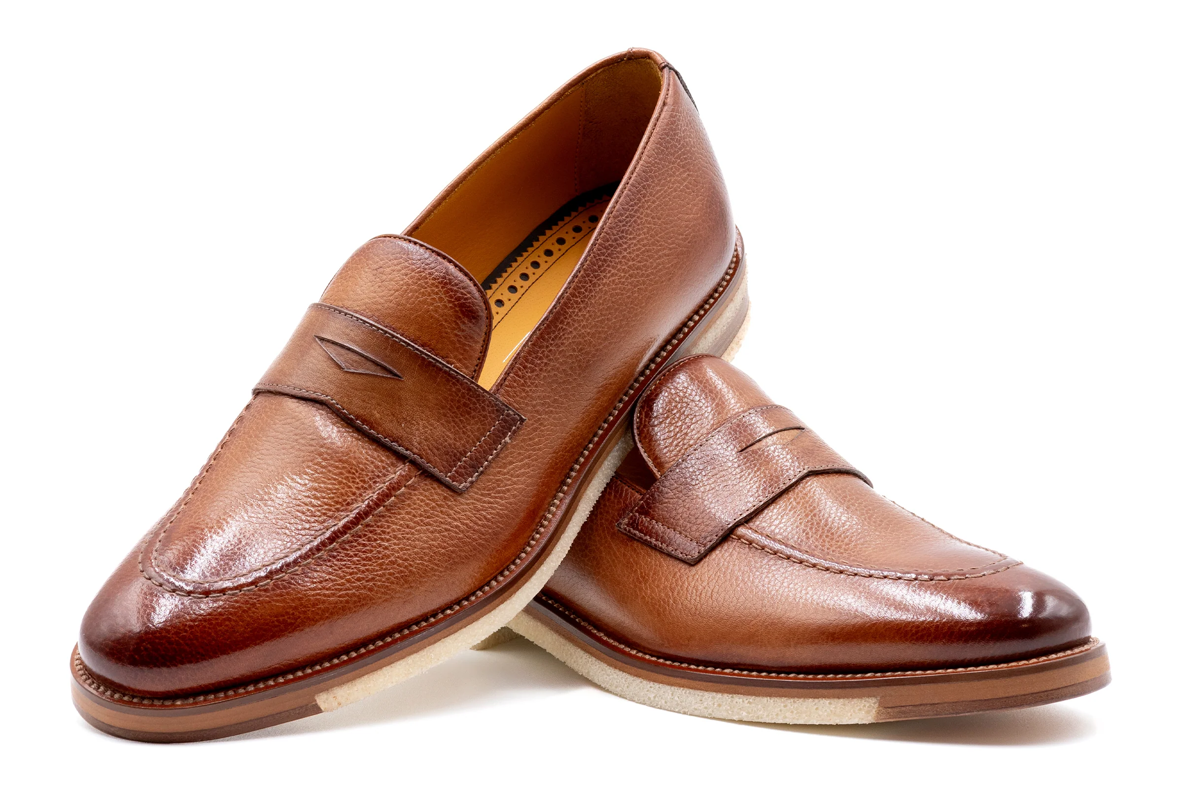 Tuscan Italian Saddle Leather Penny Loafers - Sienna - Image 4
