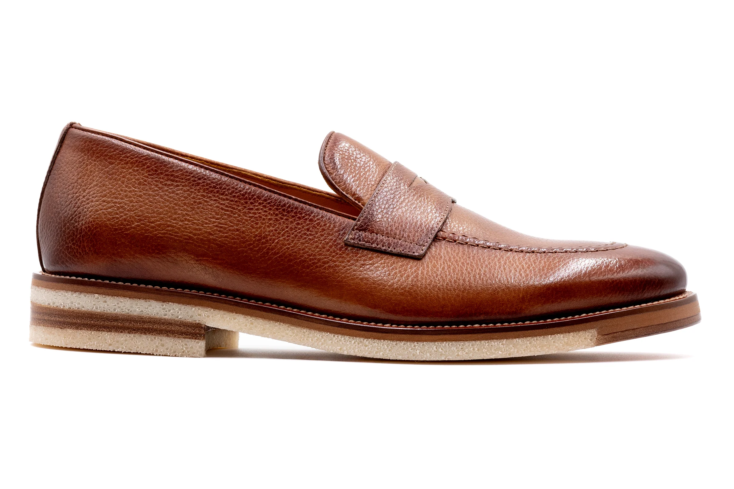 Tuscan Italian Saddle Leather Penny Loafers - Sienna - Image 5