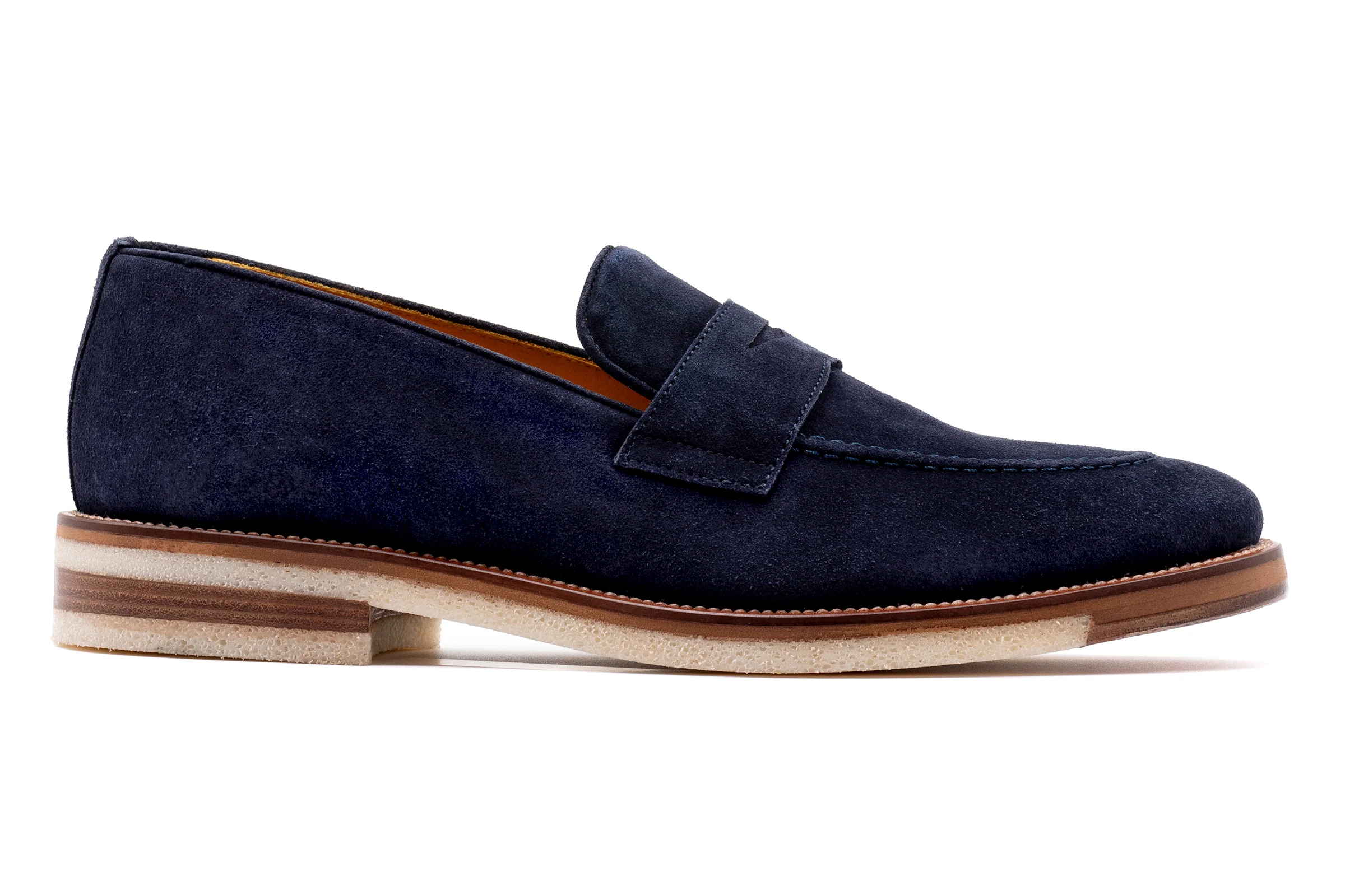 Tuscan Italian Suede Penny Loafers - Marinho - Image 5